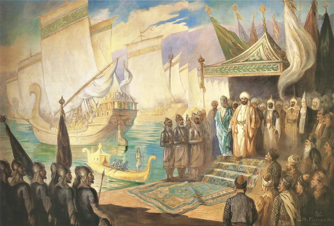 Porträt von Muʿāwiya I. (603–680) – Gedenkseite