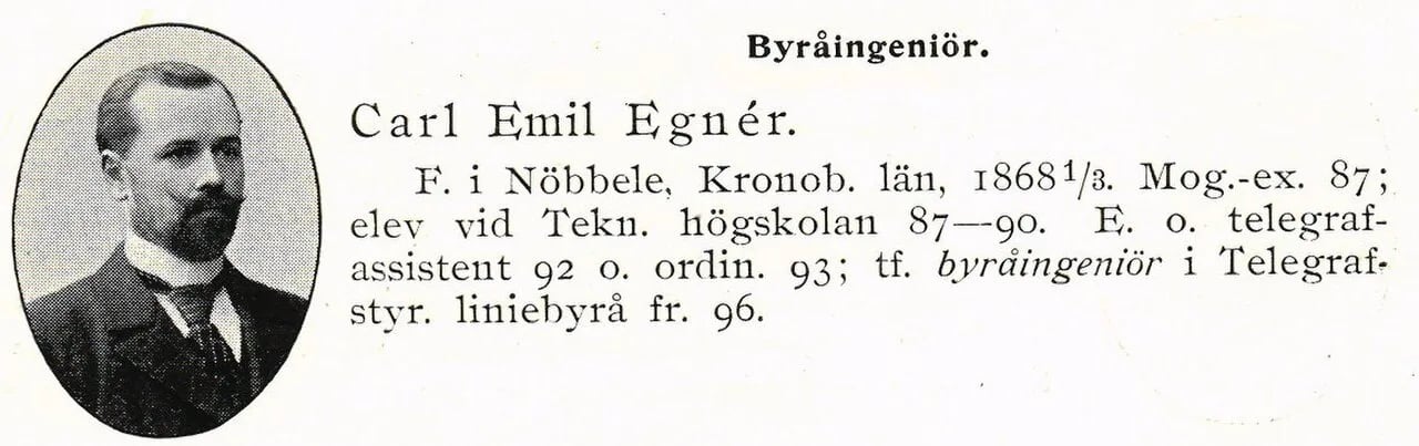 Portrait of Carl Egnér (1868–1914) – memorial page