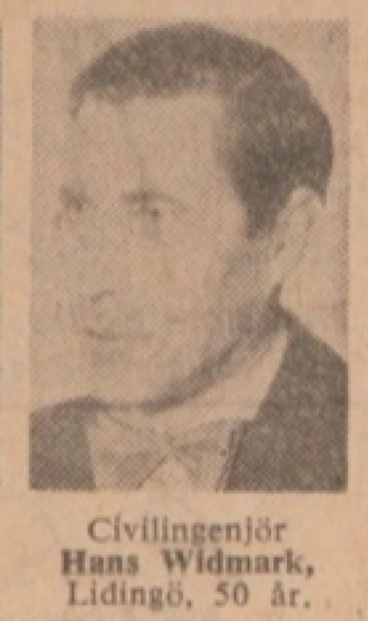 Portrait of Hans Widmark (1906–2000) – memorial page
