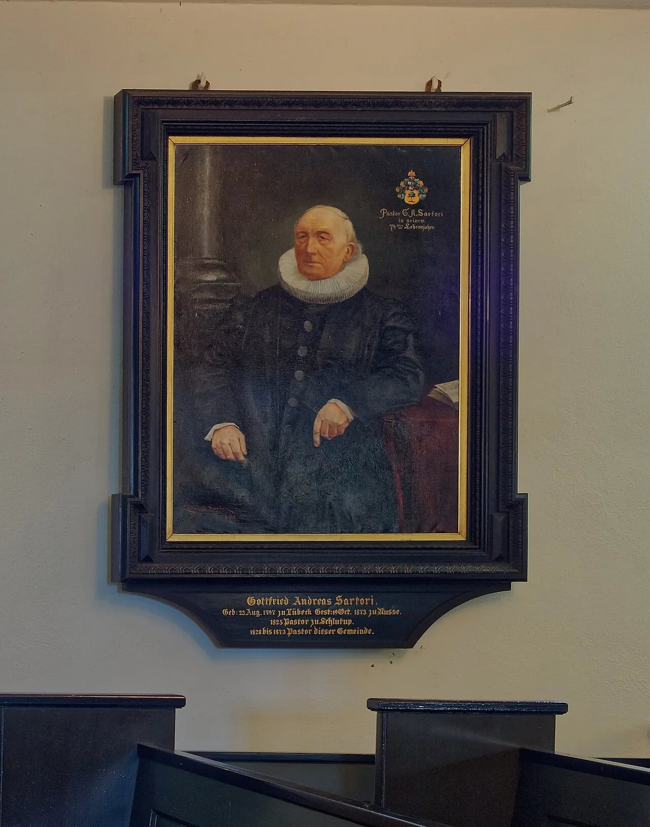 Porträt von Gottfried Andreas Sartori (1797–1873) – Gedenkseite