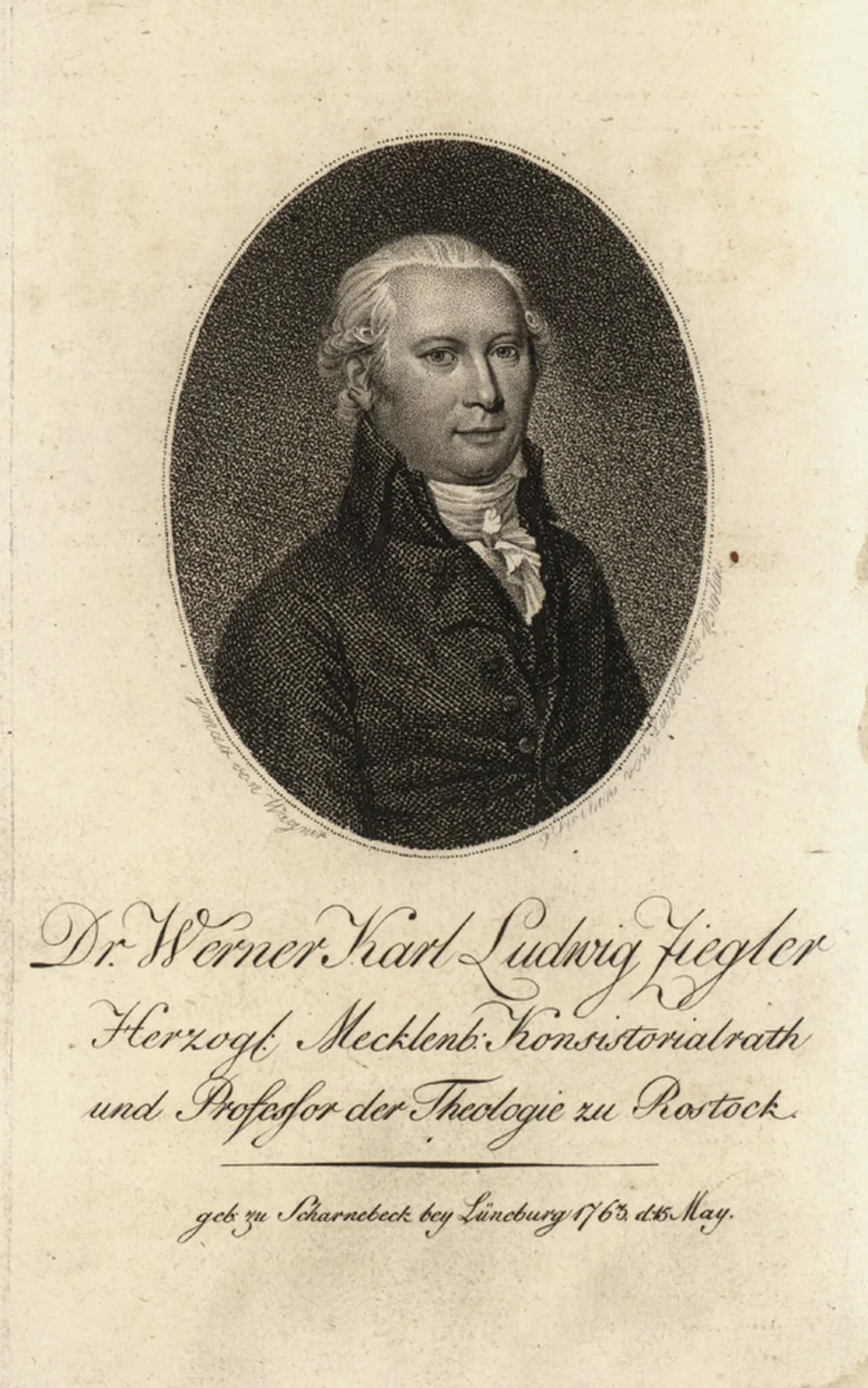 Porträt von Werner Karl Ludwig Ziegler (1763–1809) – Gedenkseite