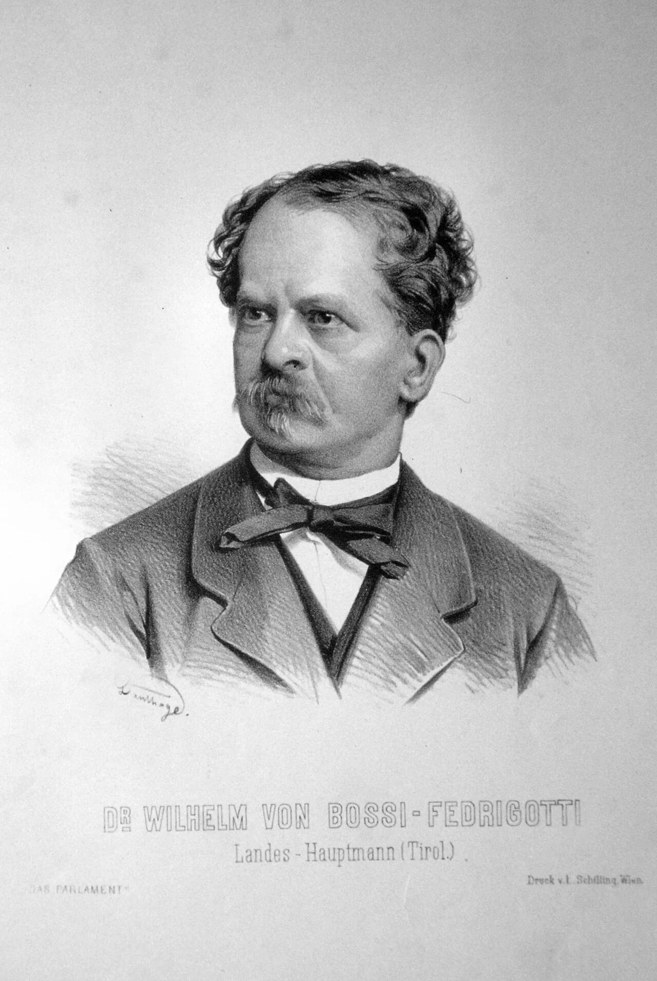 Porträt von Wilhelm von Bossi-Fedrigotti (1823–1905) – Gedenkseite