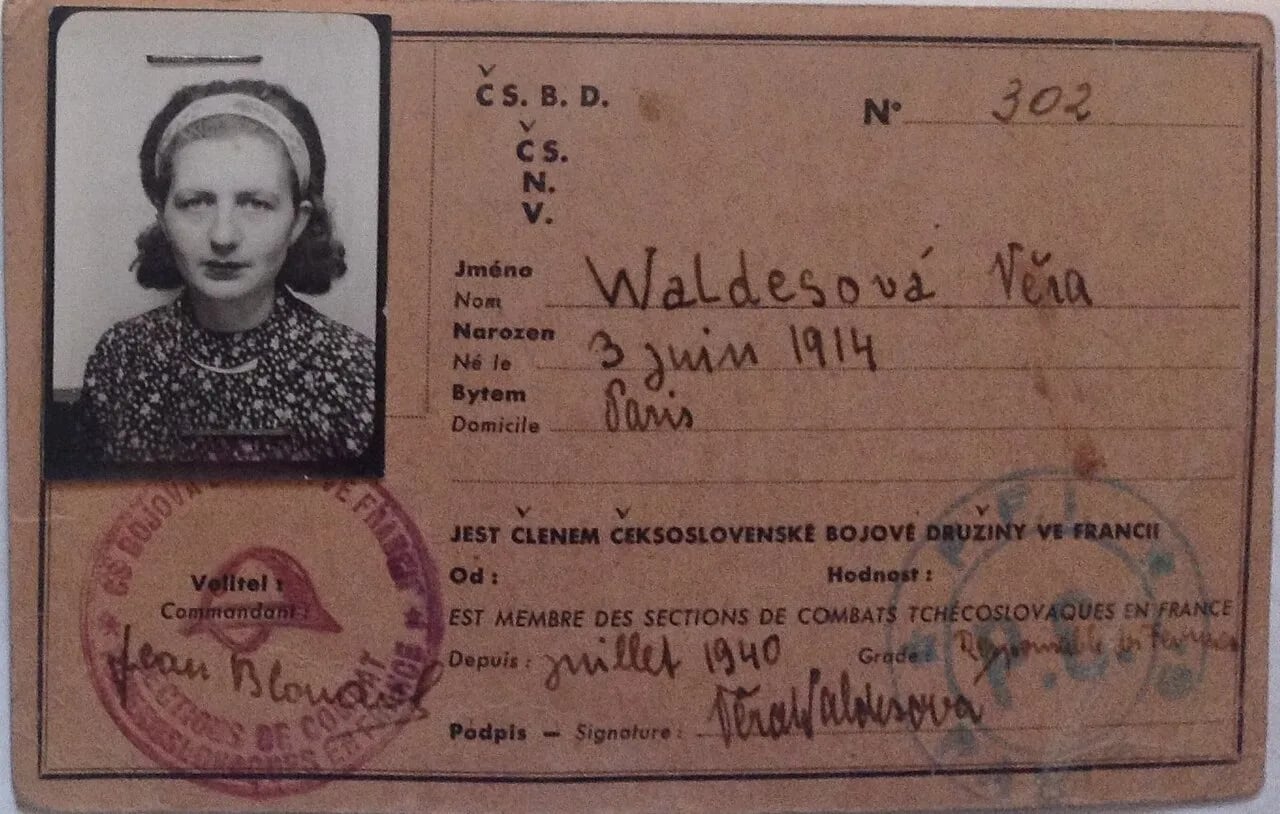 Porträt von Věra Waldesová (1914–1995) – Gedenkseite