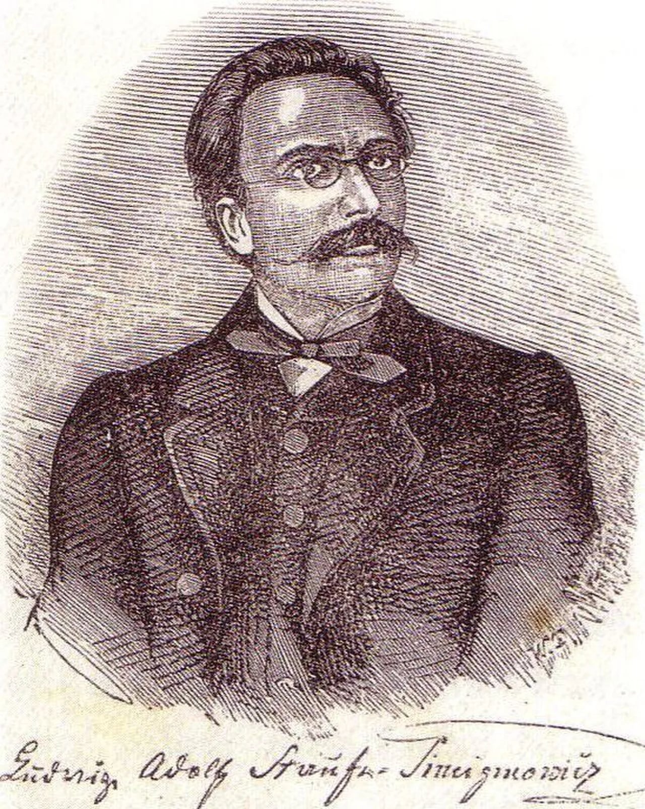 Porträt von Ludwig Adolf Staufe-Simiginowicz (1832–1897) – Gedenkseite
