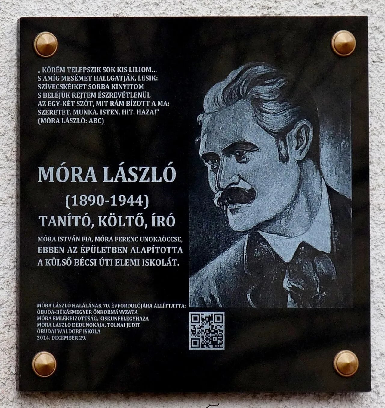 Porträt von László Móra (1890–1944) – Gedenkseite