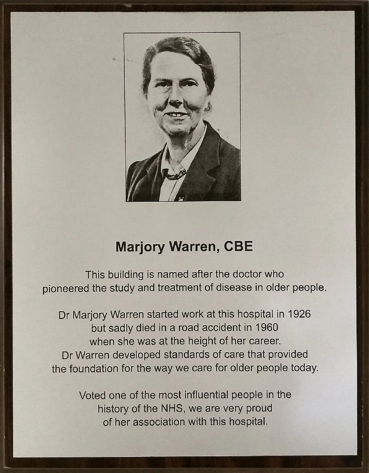 Portrait of Marjory Warren (1897–1960) – memorial page