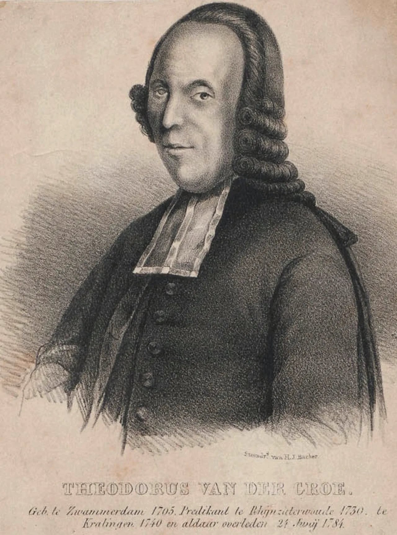 Porträt von Theodorus van der Groe (1705–1784) – Gedenkseite