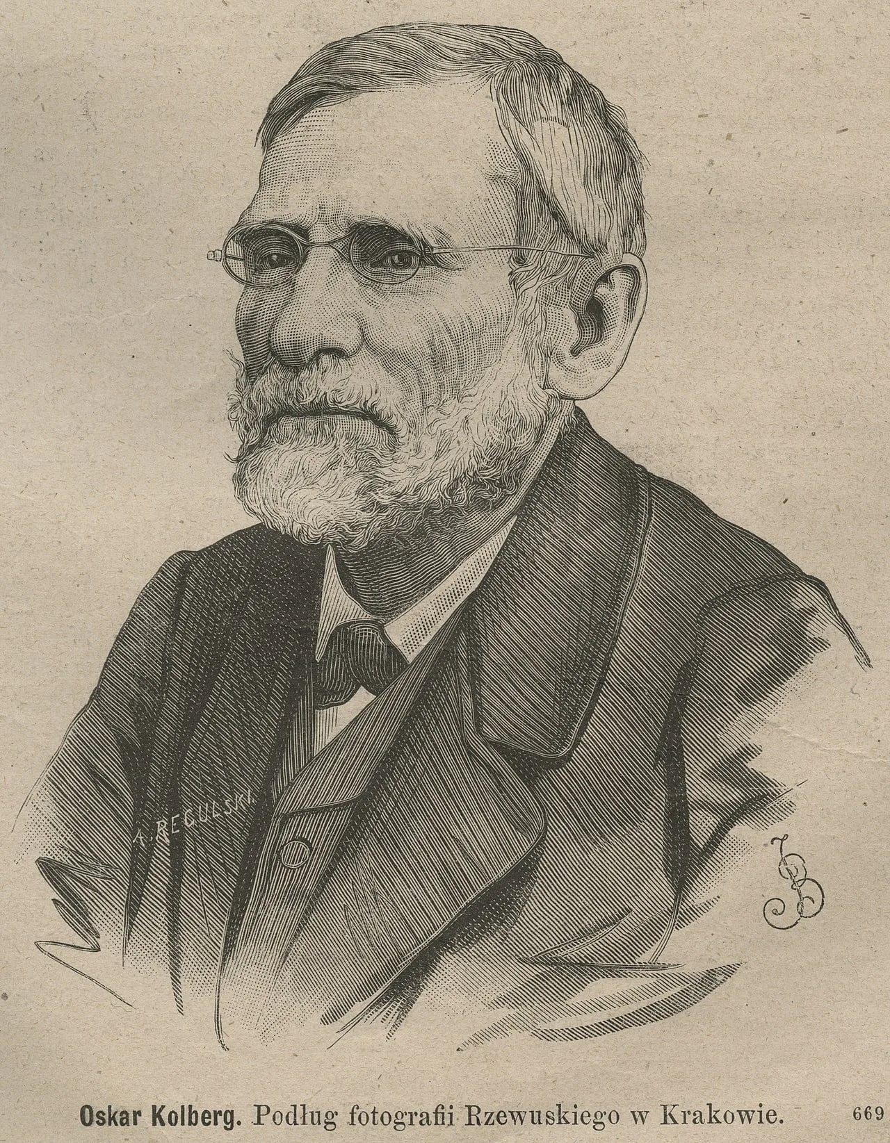Porträt von Oskar Kolberg (1814–1890) – Gedenkseite