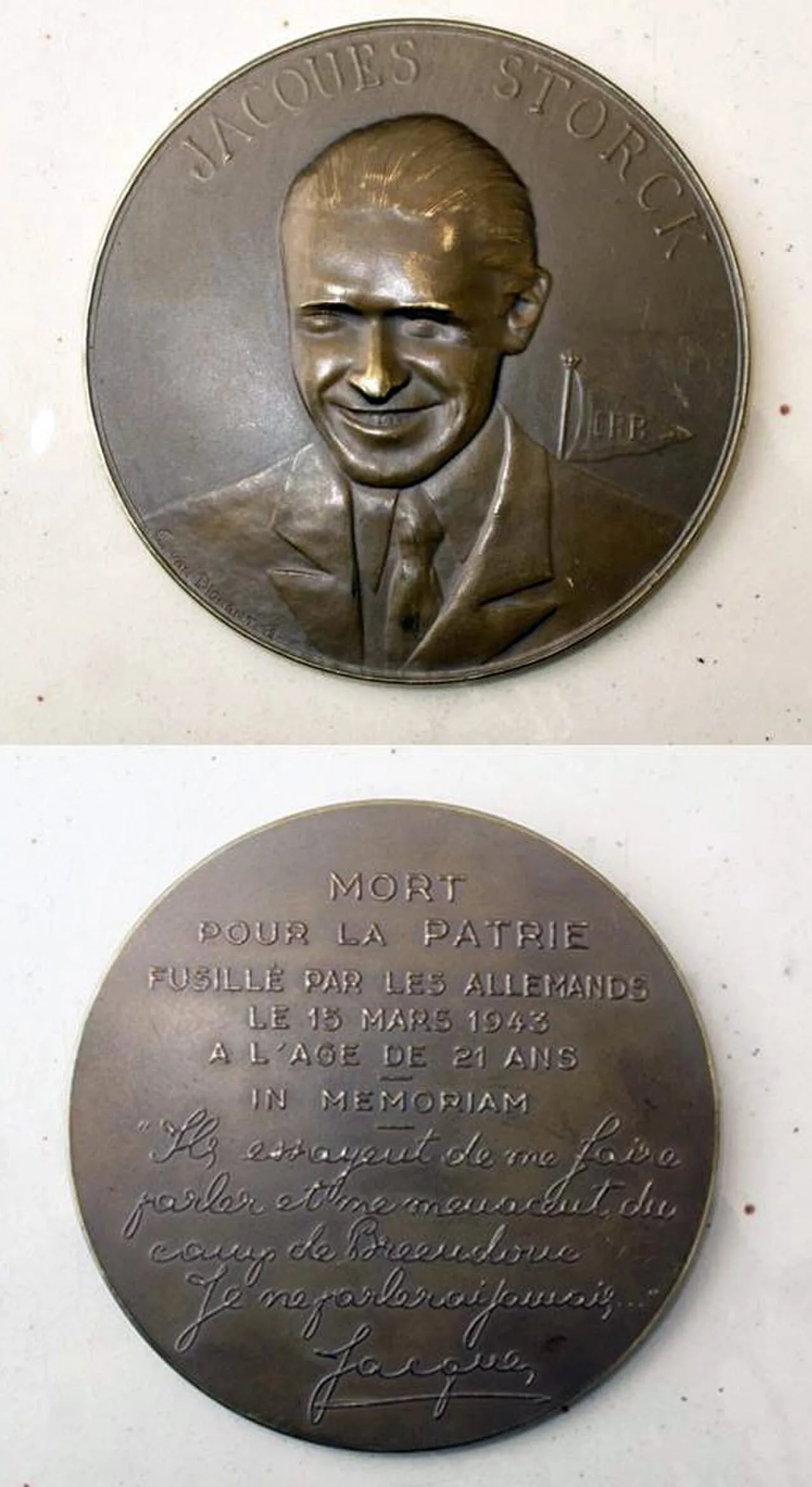 Porträt von Jacques Storck (1921–1943) – Gedenkseite