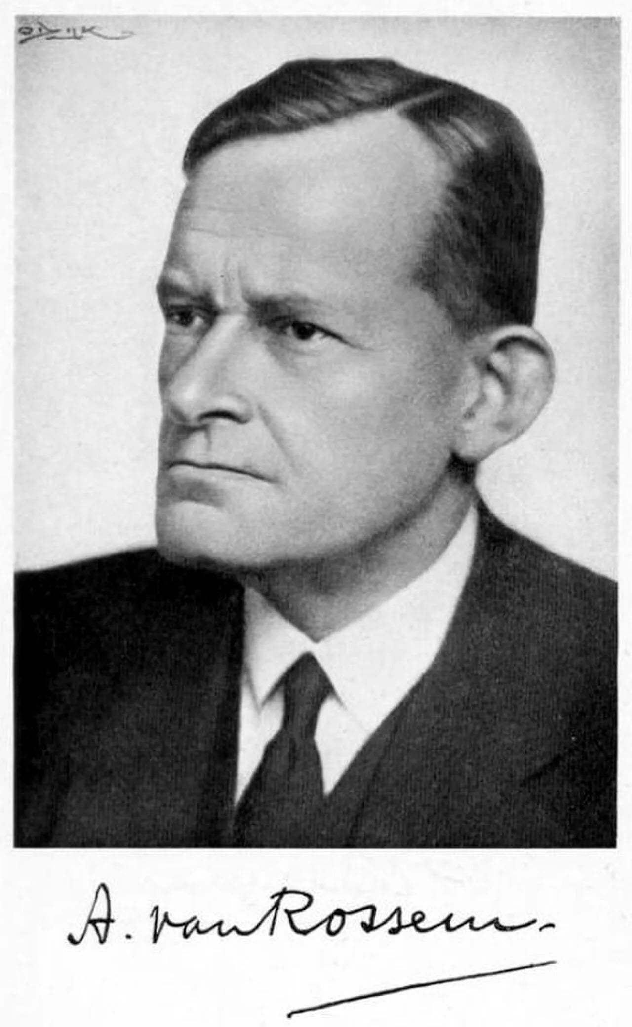 Porträt von Arnold van Rossem (1887–1982) – Gedenkseite