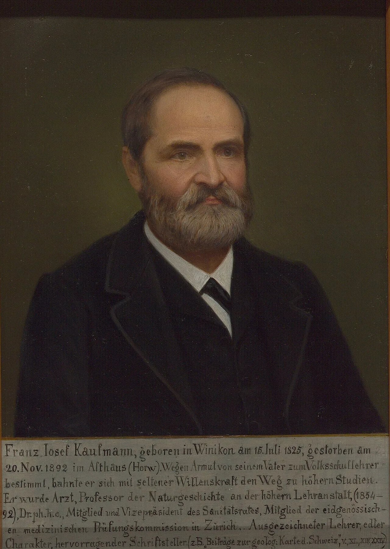 Porträt von Franz Joseph Kaufmann (1825–1892) – Gedenkseite