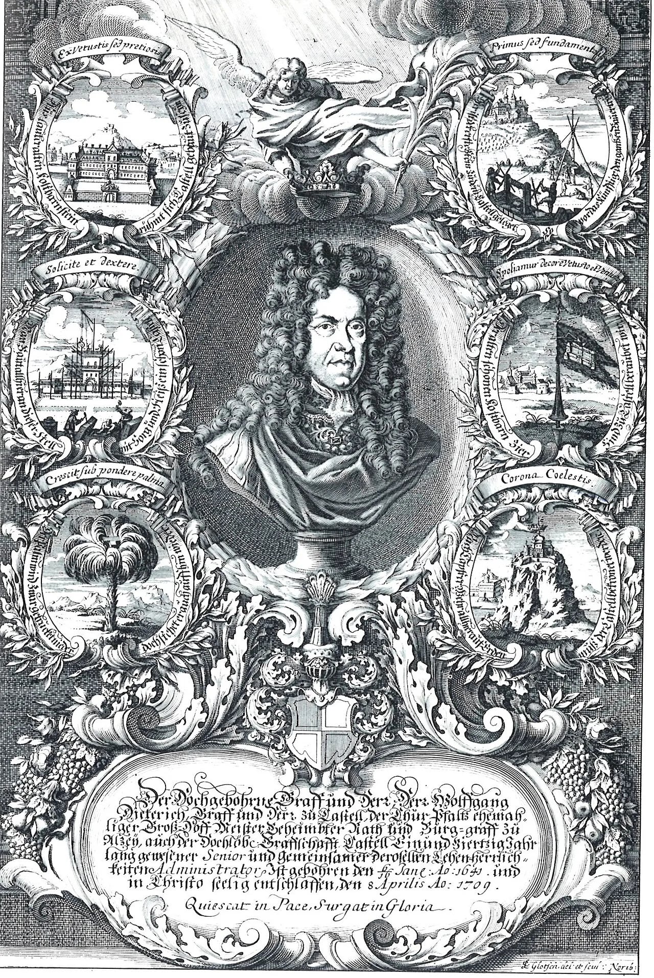 Porträt von Wolfgang Dietrich zu Castell-Remlingen (1641–1709) – Gedenkseite