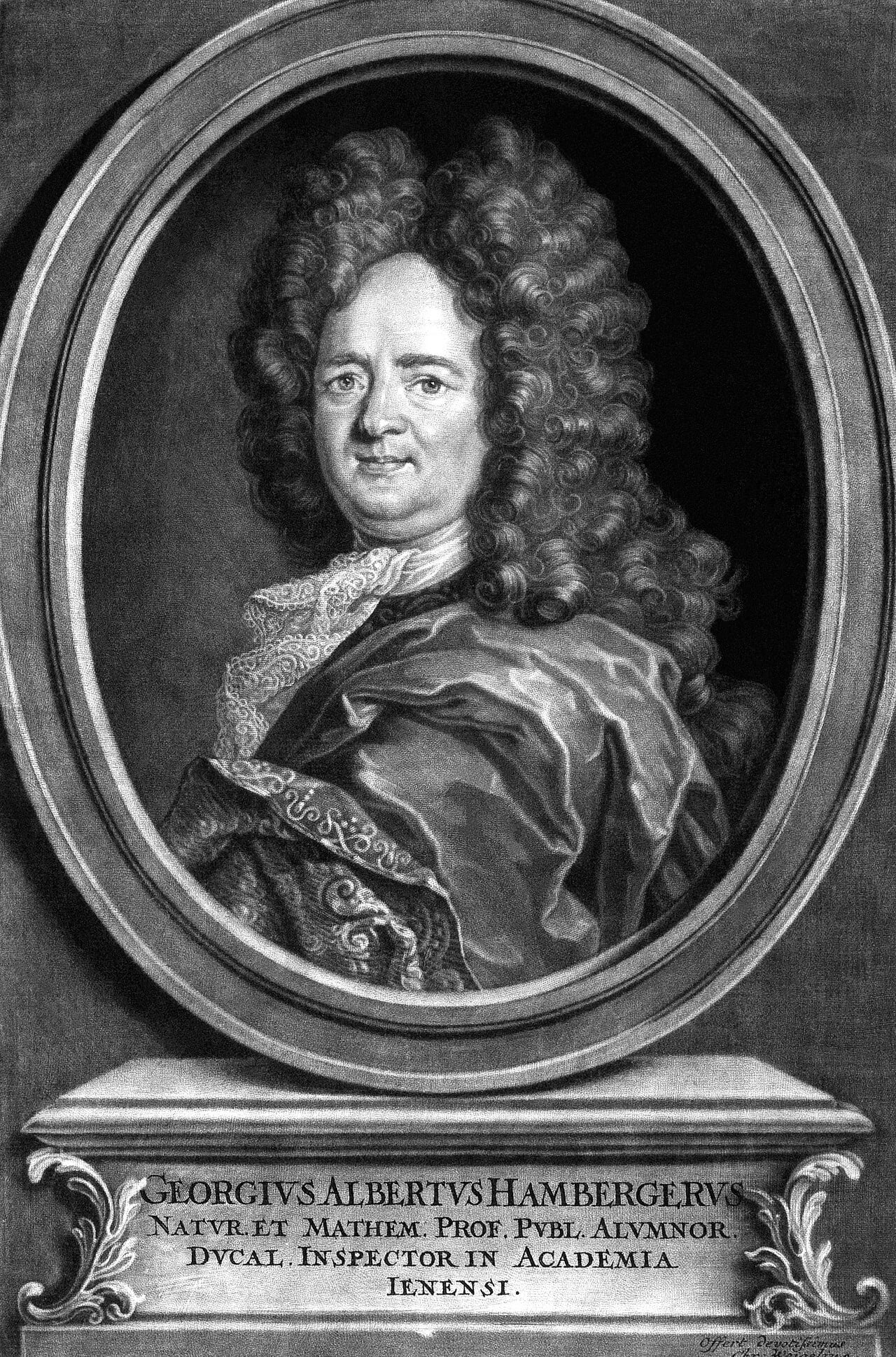Porträt von Georg Albrecht Hamberger (1662–1716) – Gedenkseite