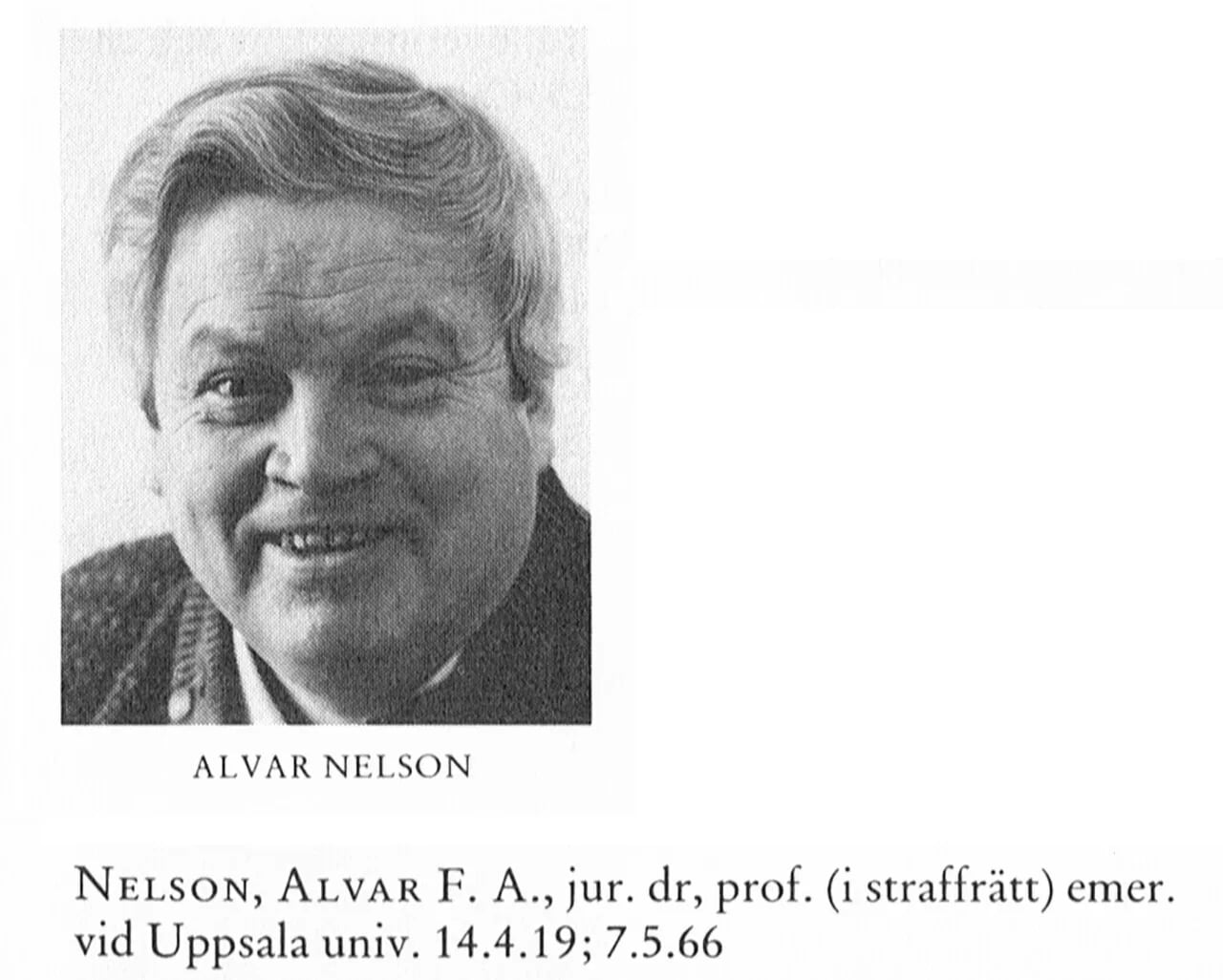 Porträt von Alvar Nelson (1919–2018) – Gedenkseite