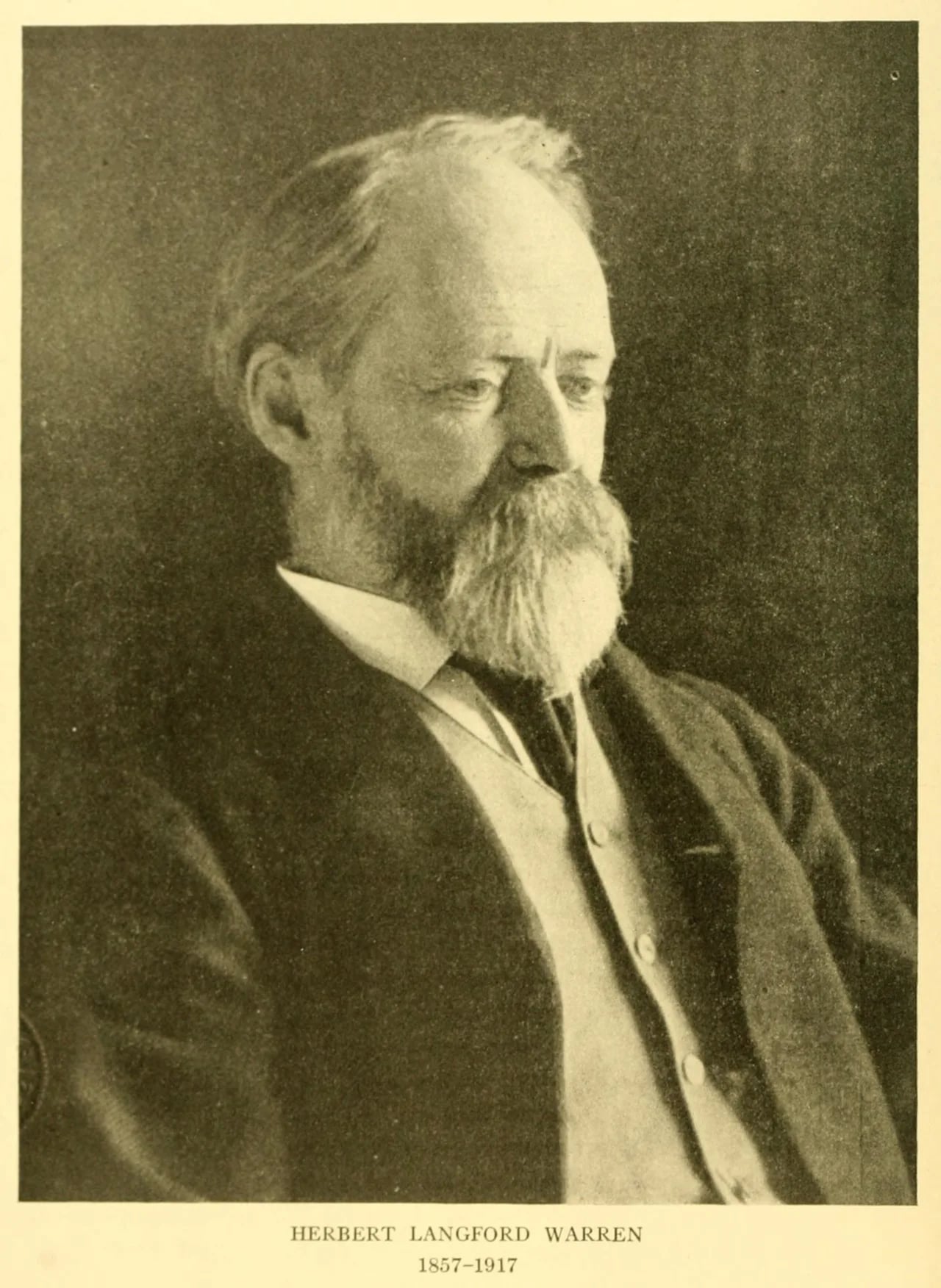 Portrait of Herbert Langford Warren (1857–1917) – memorial page