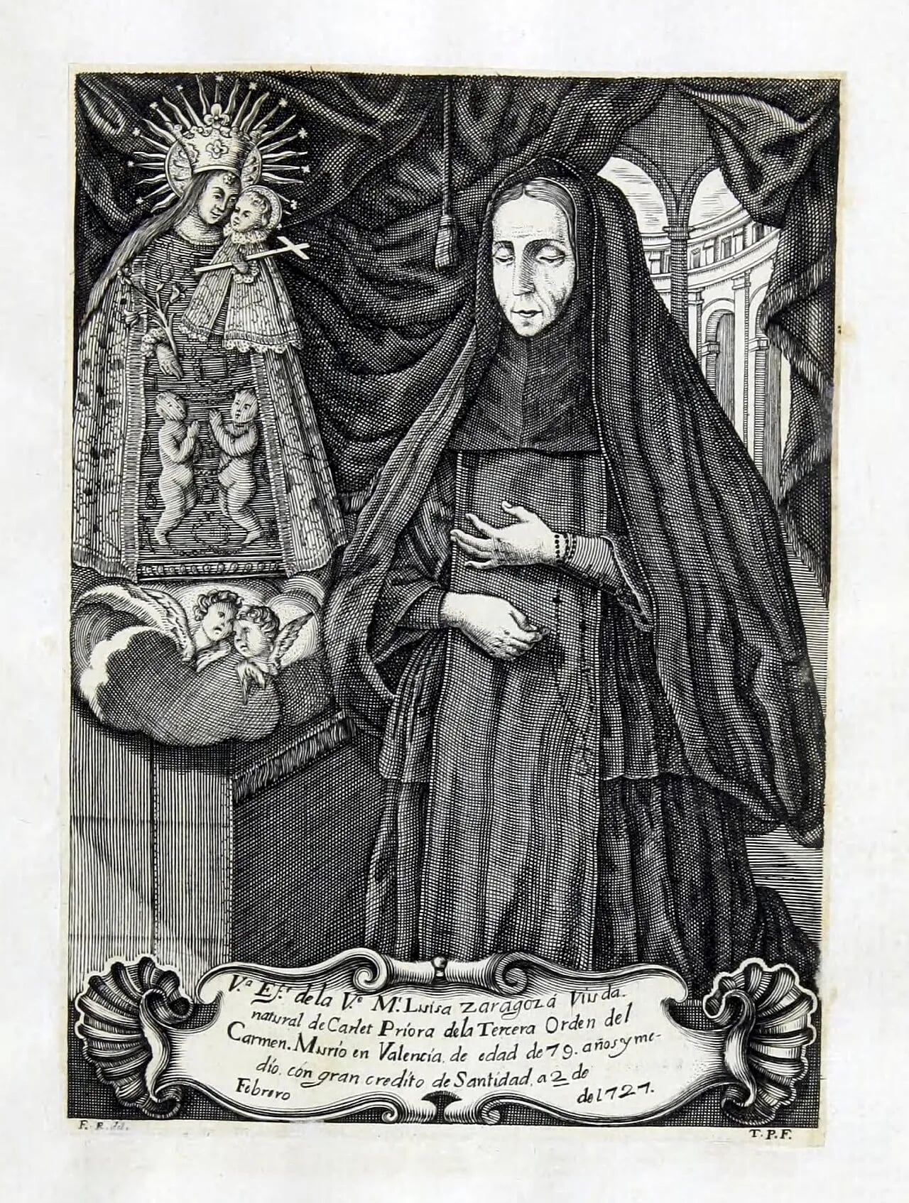 Porträt von Luisa Zaragozá Rico (1647–1727) – Gedenkseite