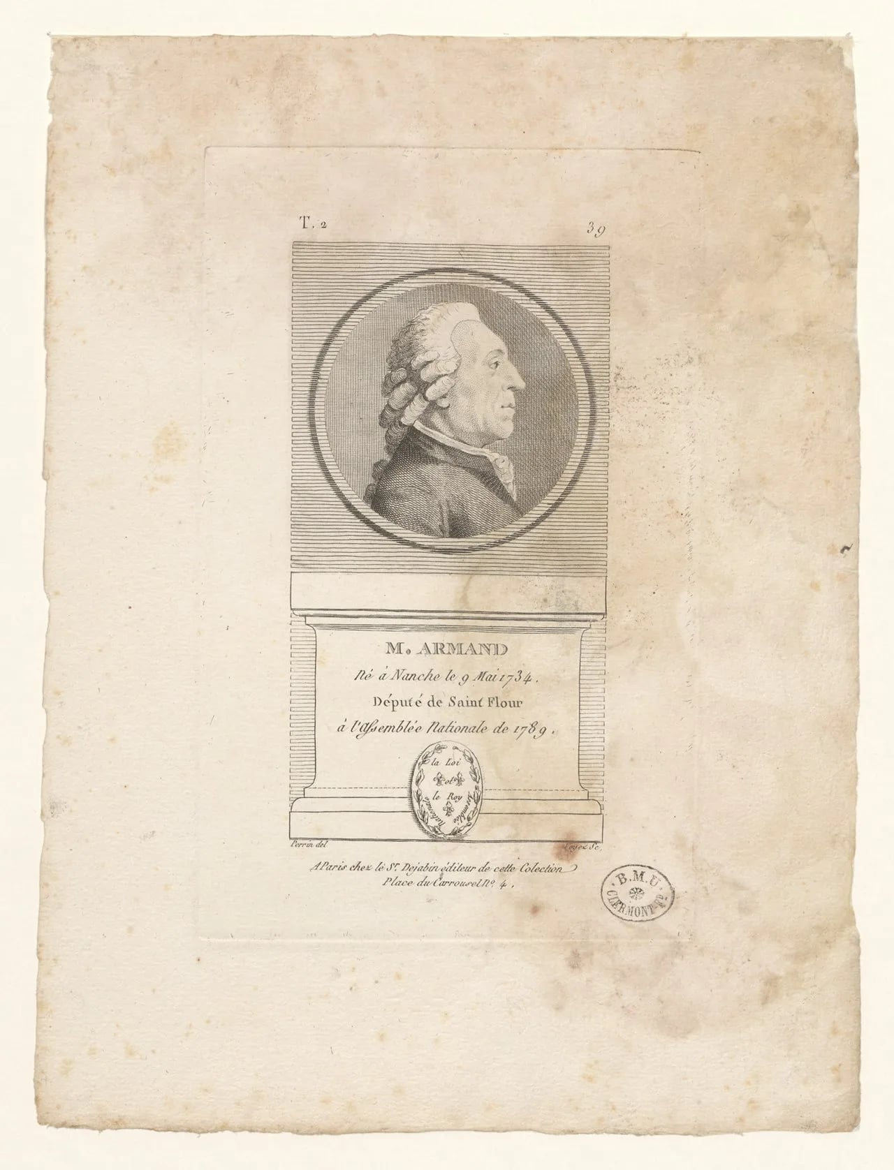 Porträt von François Armand (1734–1812) – Gedenkseite