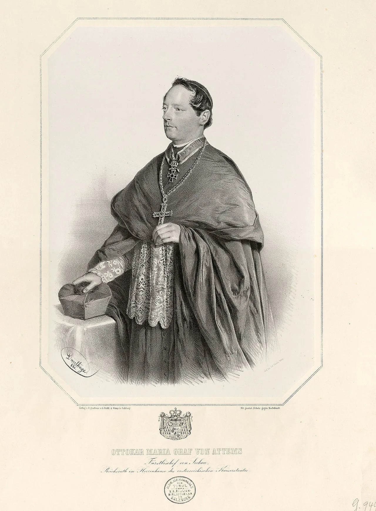 Porträt von Ottokar Maria von Attems (1815–1867) – Gedenkseite