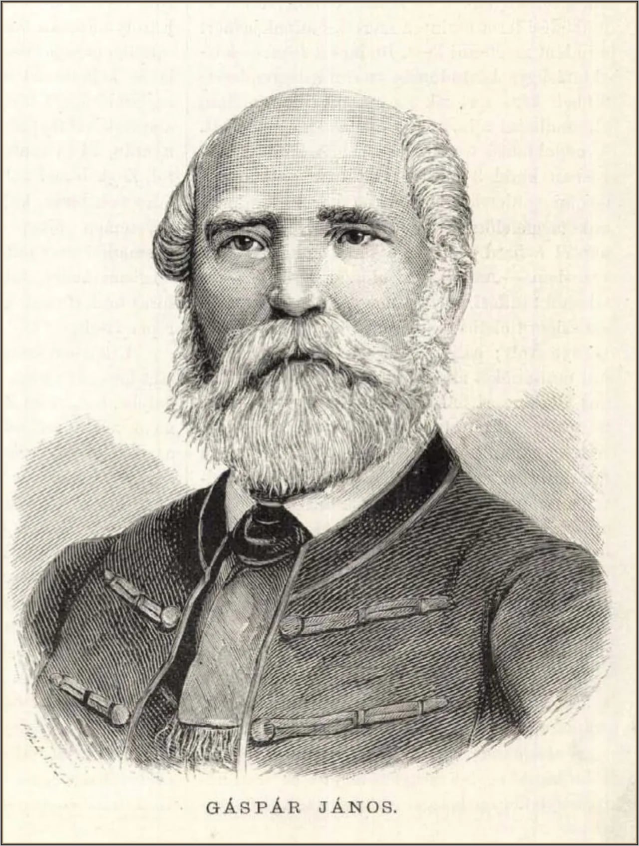 Porträt von János Gáspár (1816–1892) – Gedenkseite