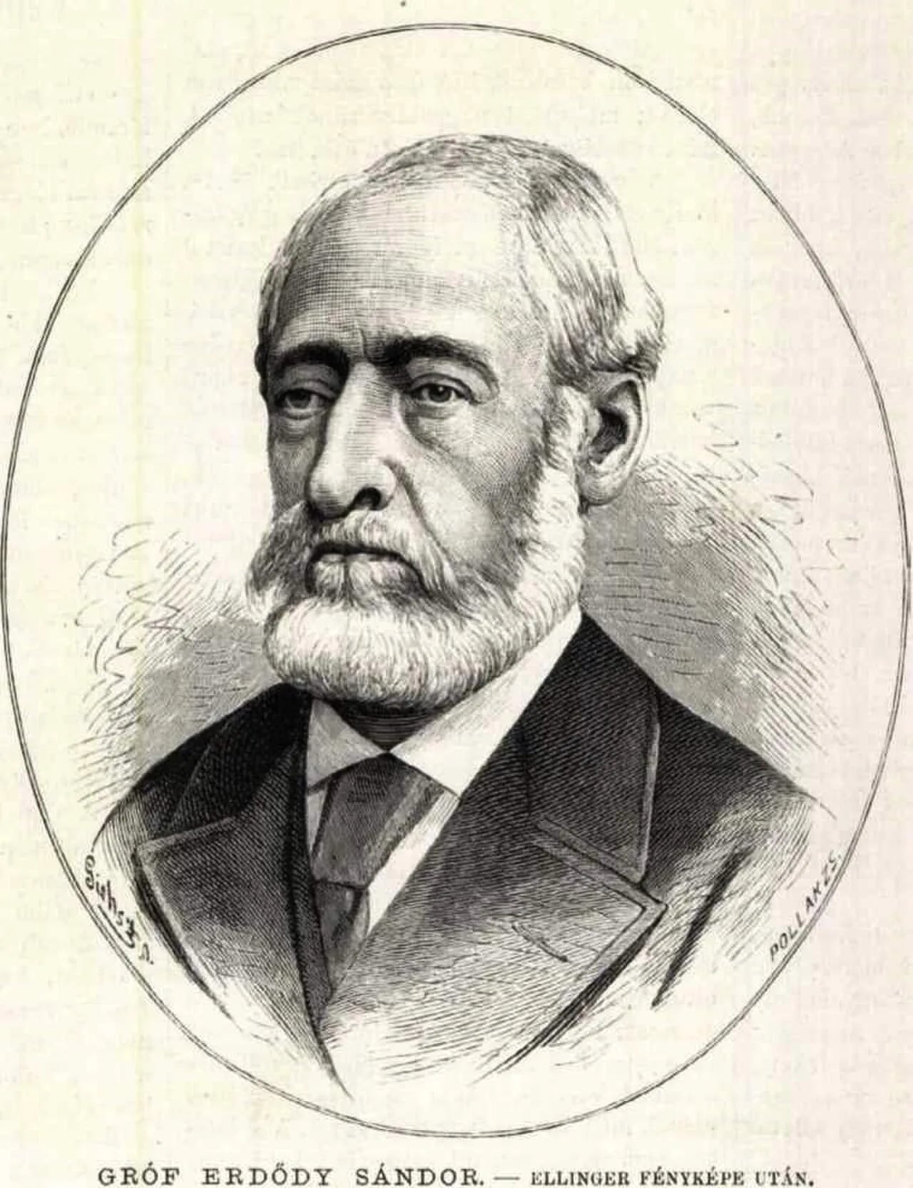 Porträt von Sándor Lajos Erdődy (1802–1881) – Gedenkseite