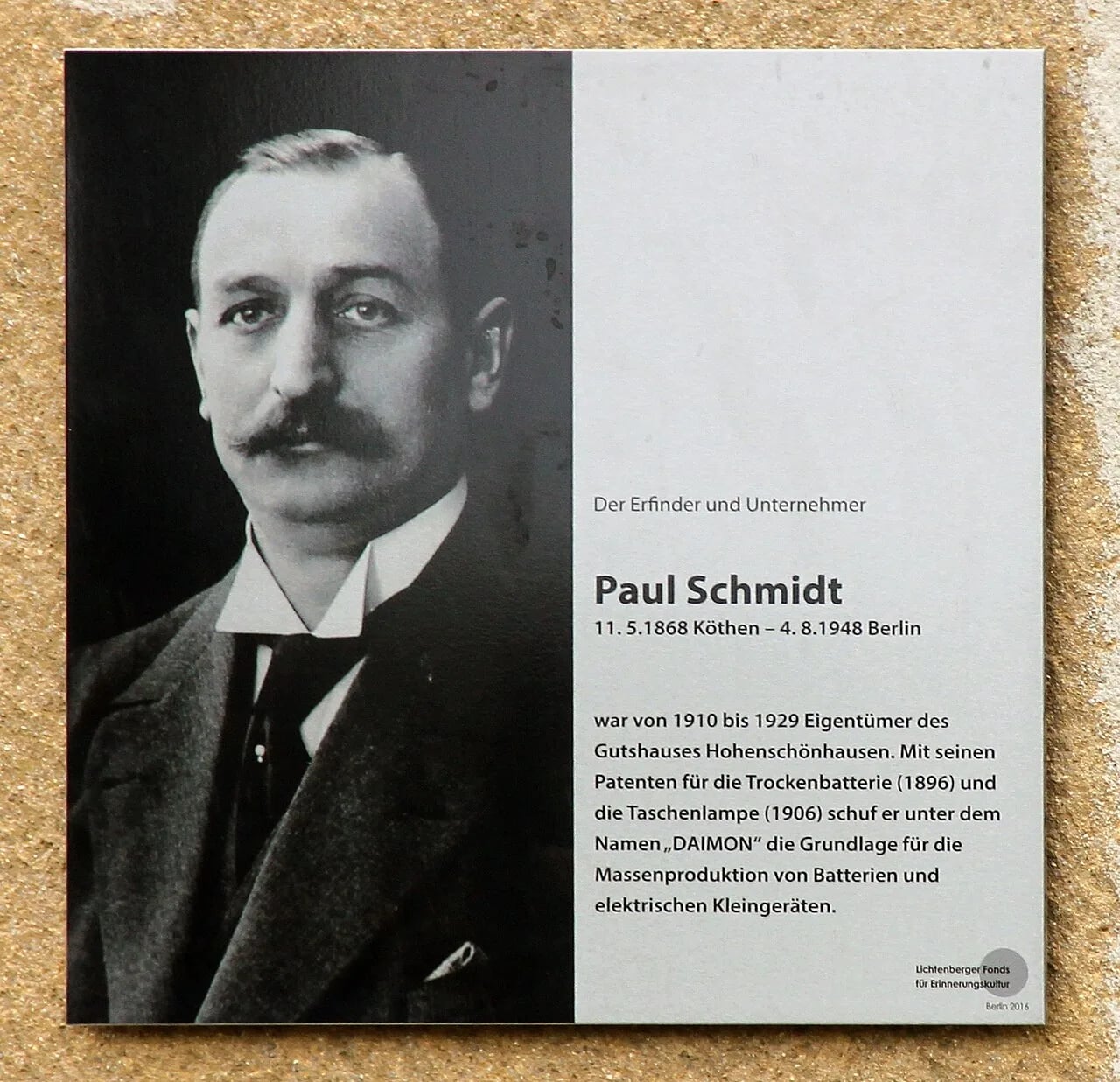 Porträt von Paul Schmidt (1868–1948) – Gedenkseite