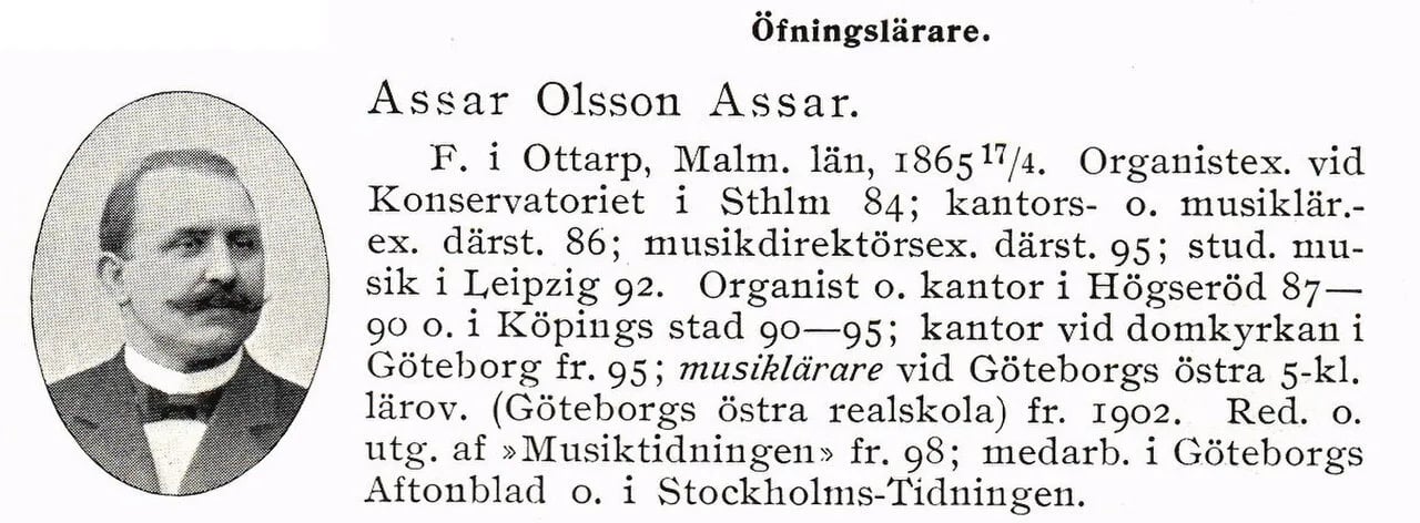 Porträt von Assar O. Assar (1865–1943) – Gedenkseite