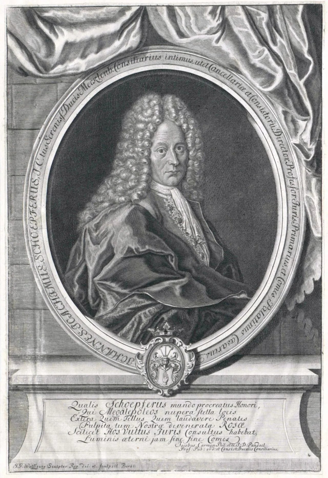 Porträt von Johann Joachim Schöpffer (1661–1719) – Gedenkseite