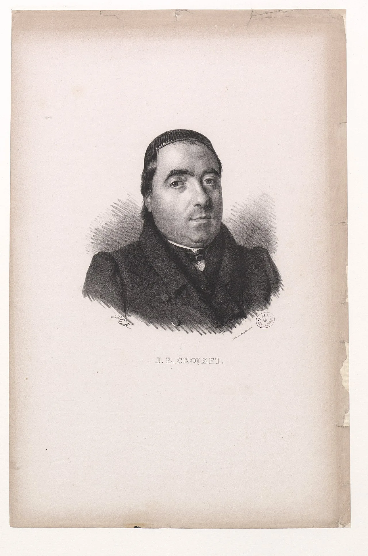 Porträt von Jean-Baptiste Croizet (1787–1859) – Gedenkseite