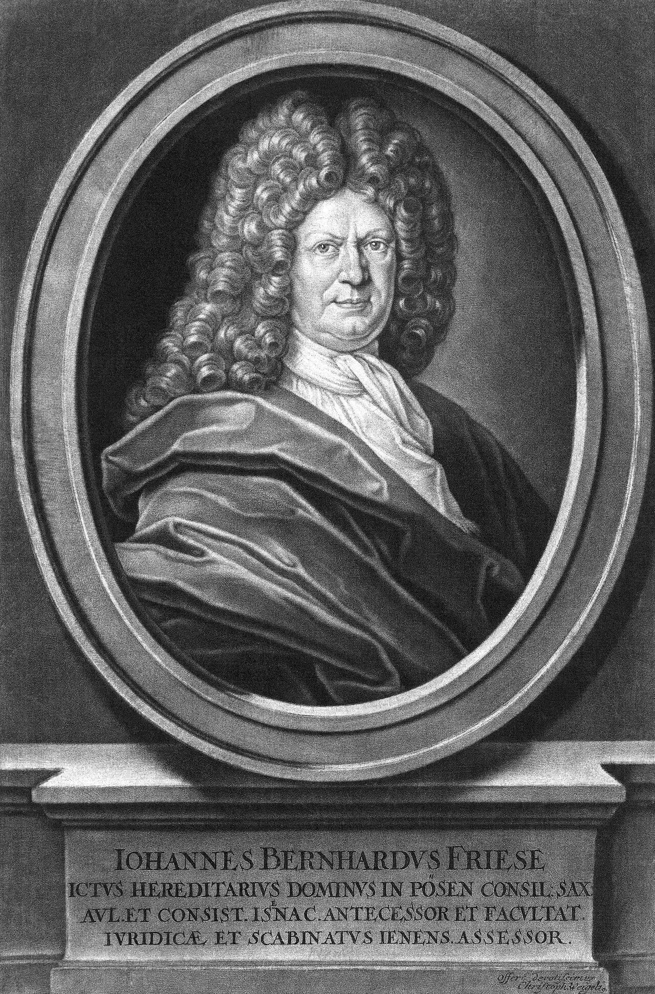 Porträt von Johann Bernhard Friese (1643–1726) – Gedenkseite