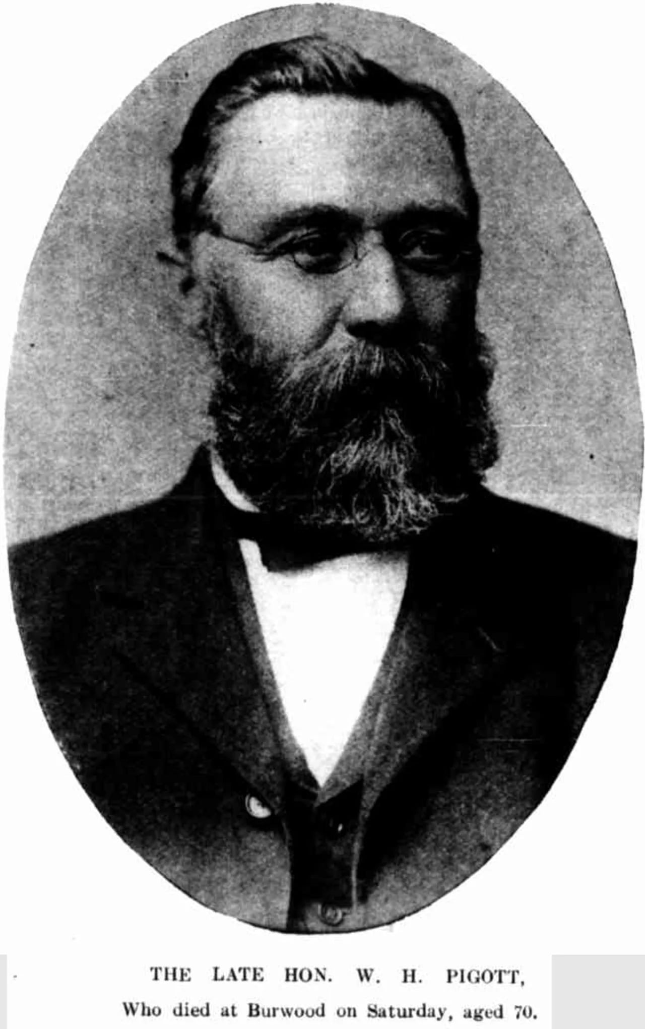 Porträt von William Pigott (1839–1909) – Gedenkseite