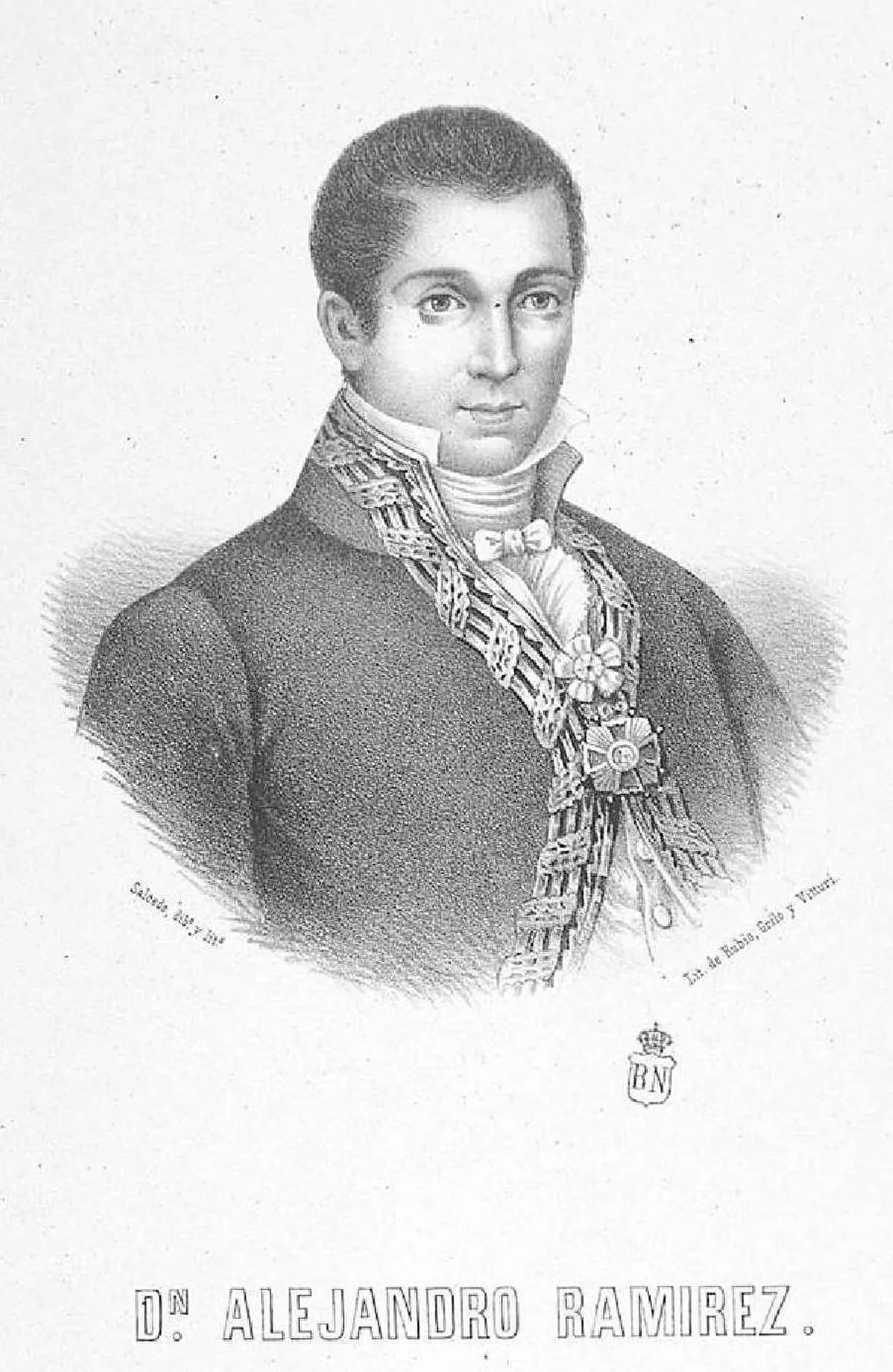 Porträt von Alejandro Ramírez Blanco (1777–1821) – Gedenkseite