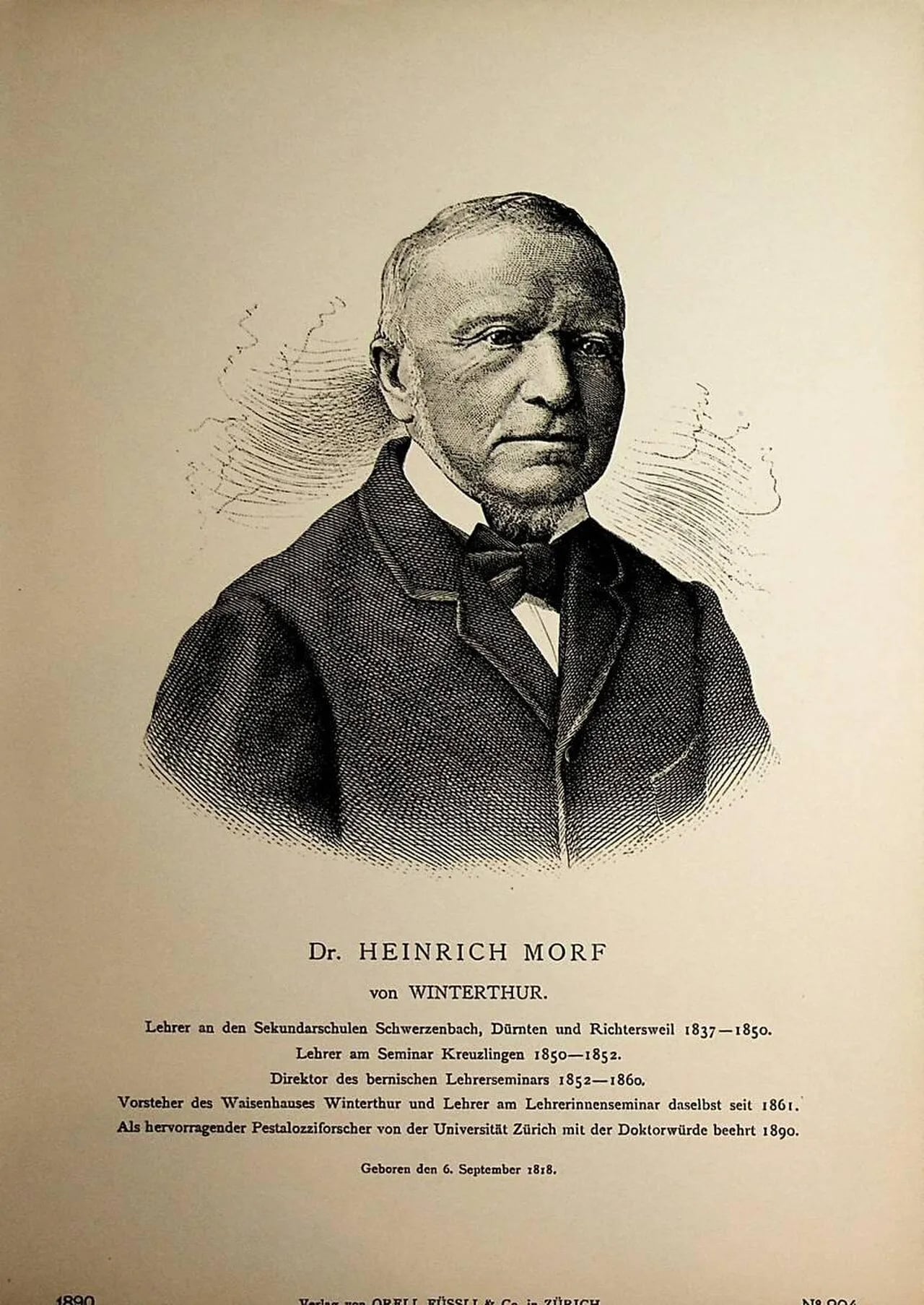 Portrait of Heinrich Morf (1818–1899) – memorial page