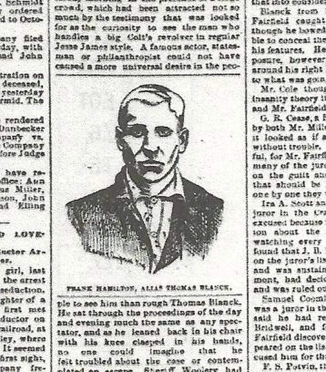 Portrait of Thomas Hamilton Blanck (1870–1895) – memorial page