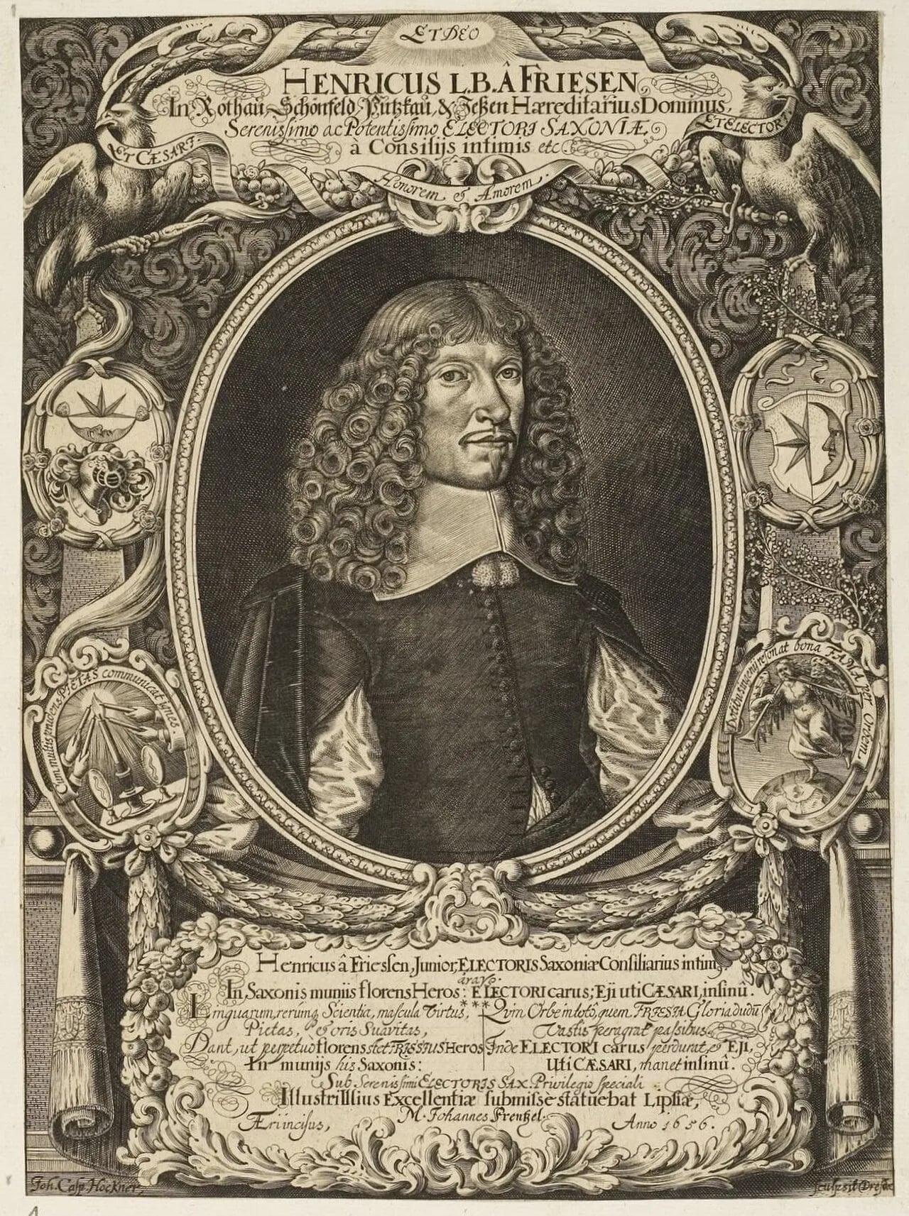 Porträt von Heinrich von Friesen d. J. (1610–1680) – Gedenkseite
