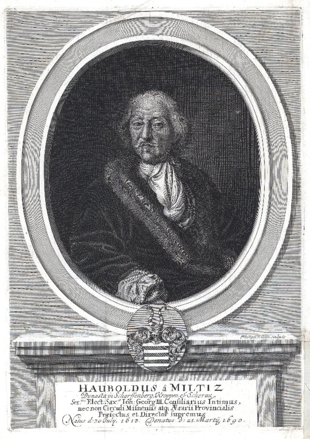 Porträt von Haubold von Miltitz (1613–1690) – Gedenkseite