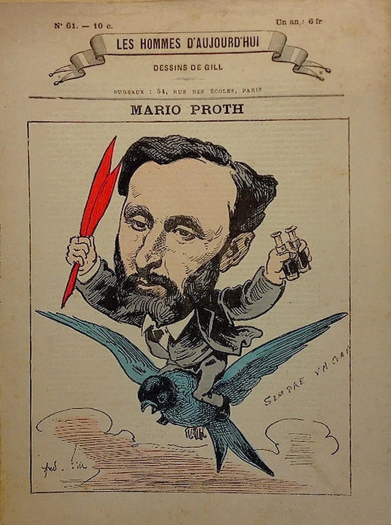 Porträt von Mario Proth (1832–1891) – Gedenkseite