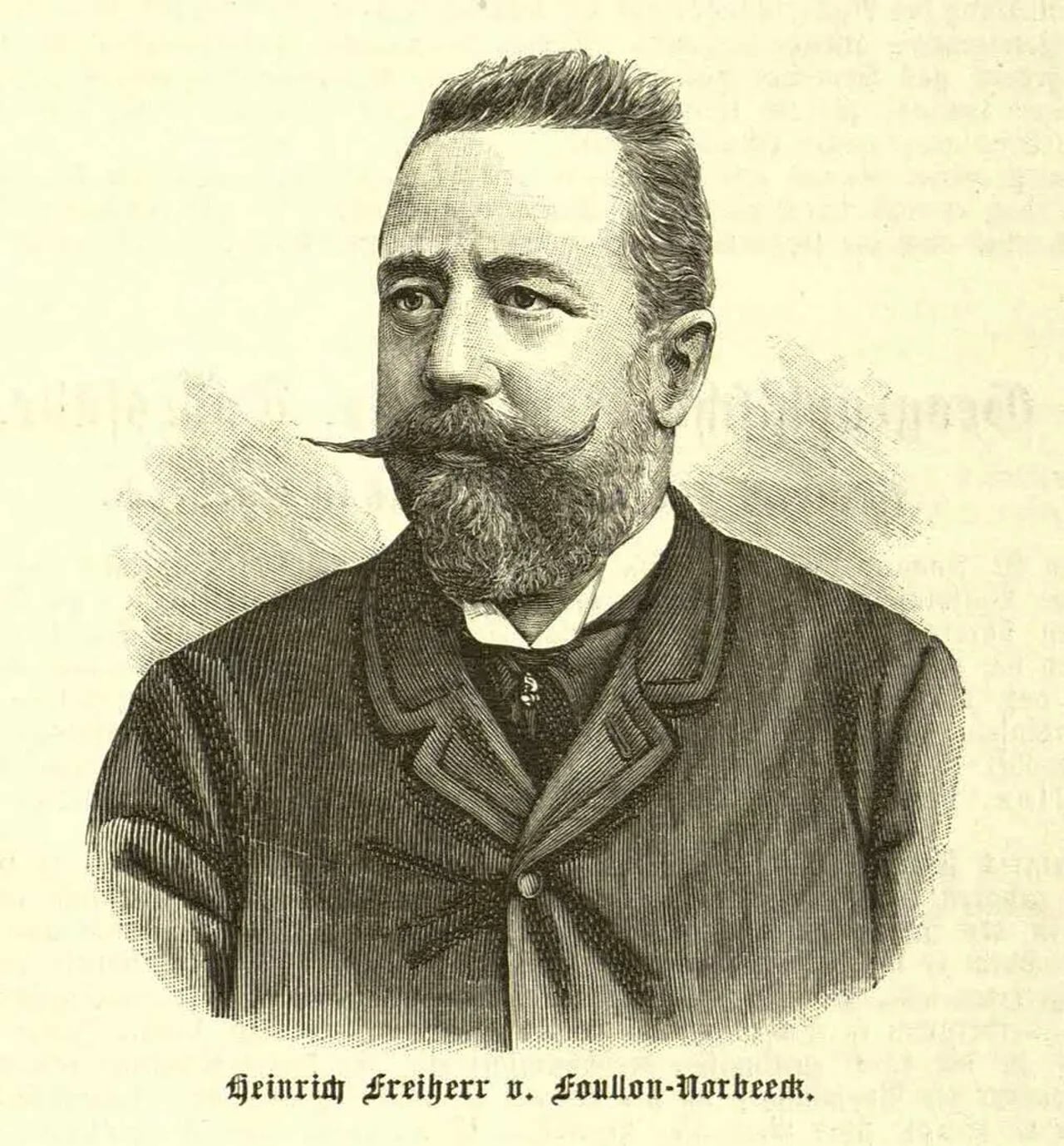 Porträt von Heinrich von Foullon-Norbeeck (1850–1896) – Gedenkseite