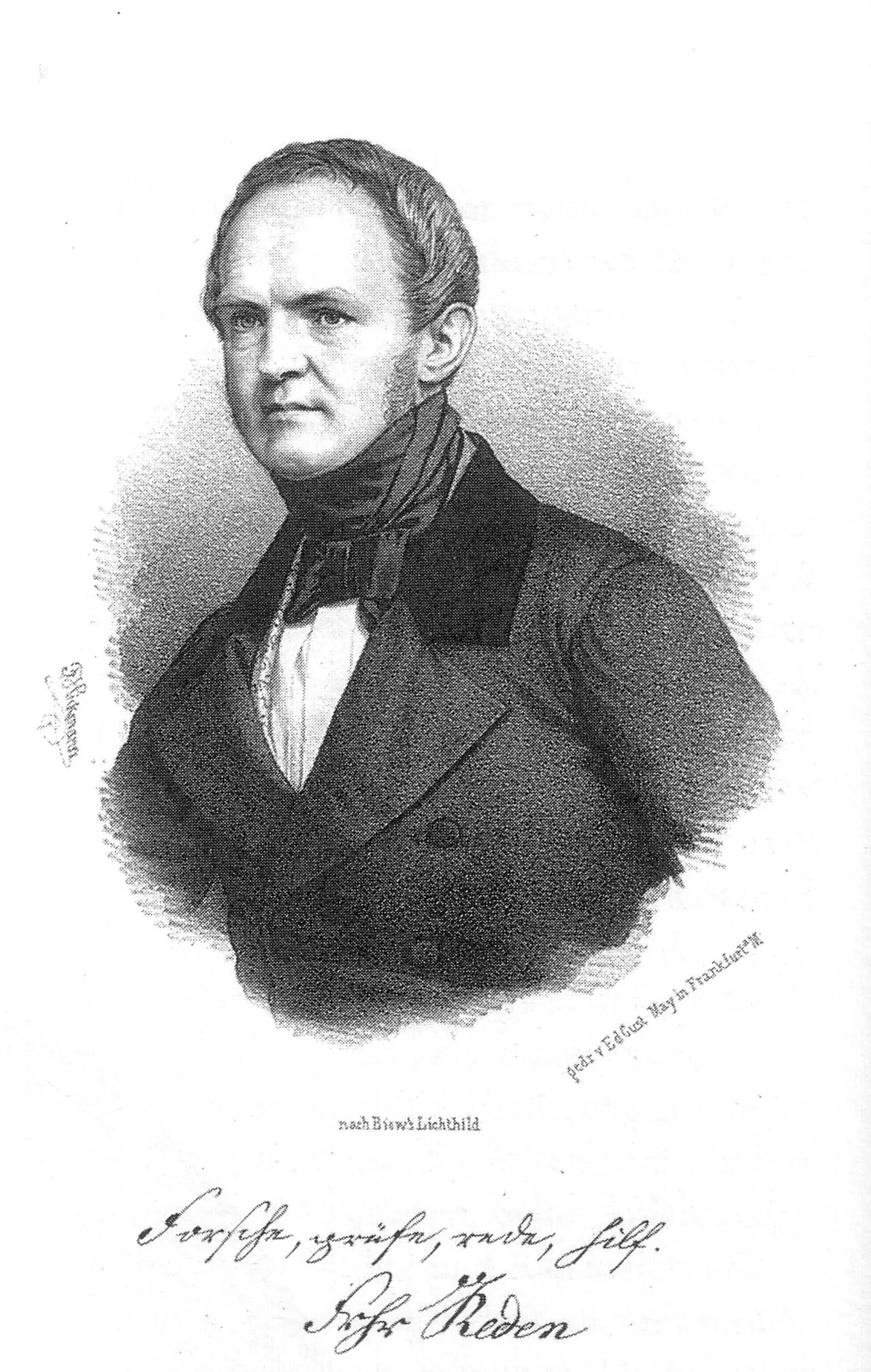 Porträt von Friedrich Wilhelm von Reden (1804–1857) – Gedenkseite