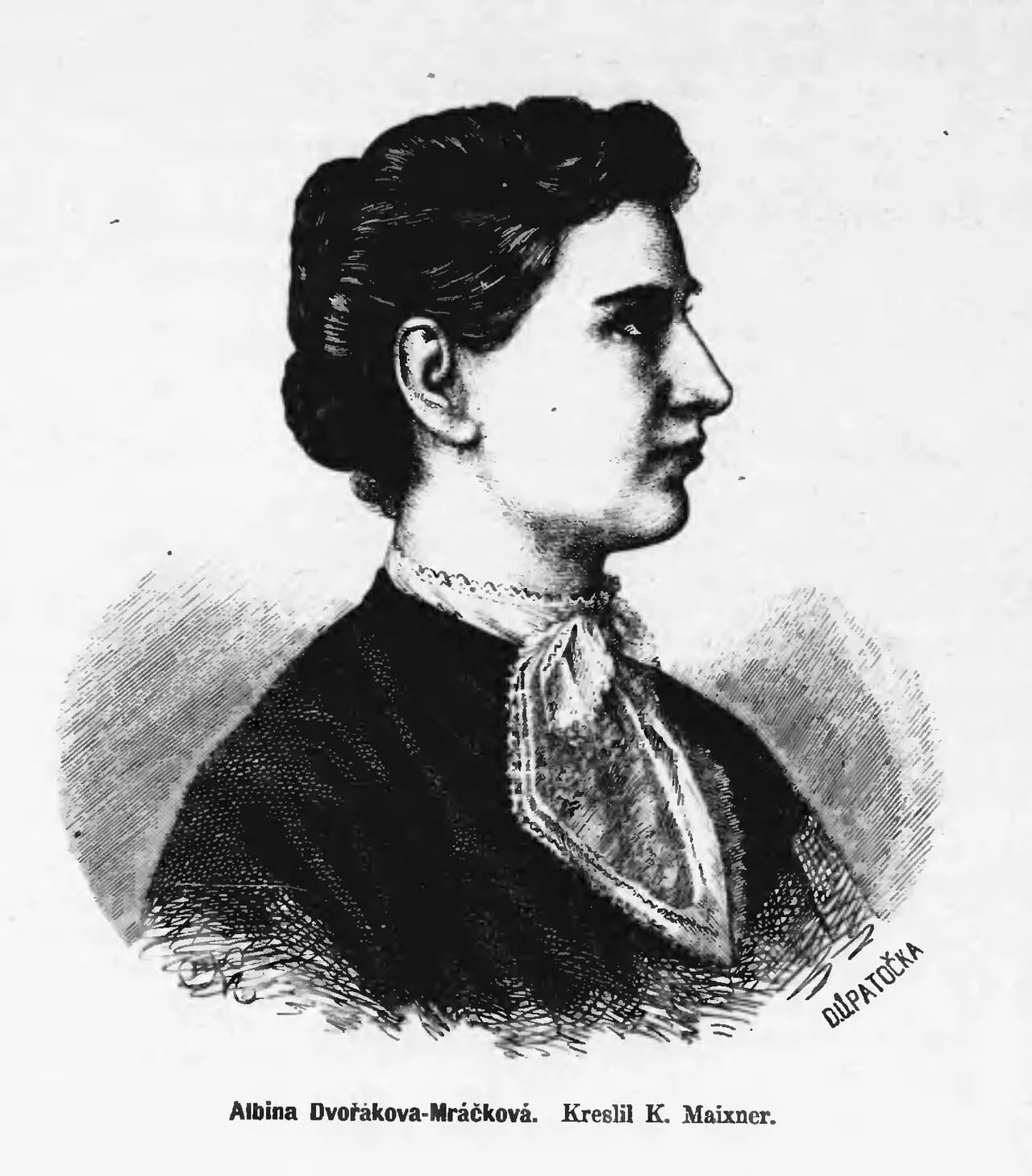 Porträt von Albína Dvořáková-Mráčková (1850–1893) – Gedenkseite