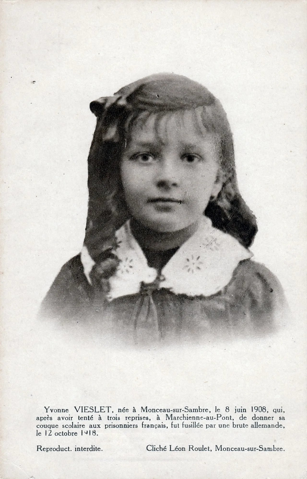 Portrait of Yvonne Vieslet (1908–1918) – memorial page