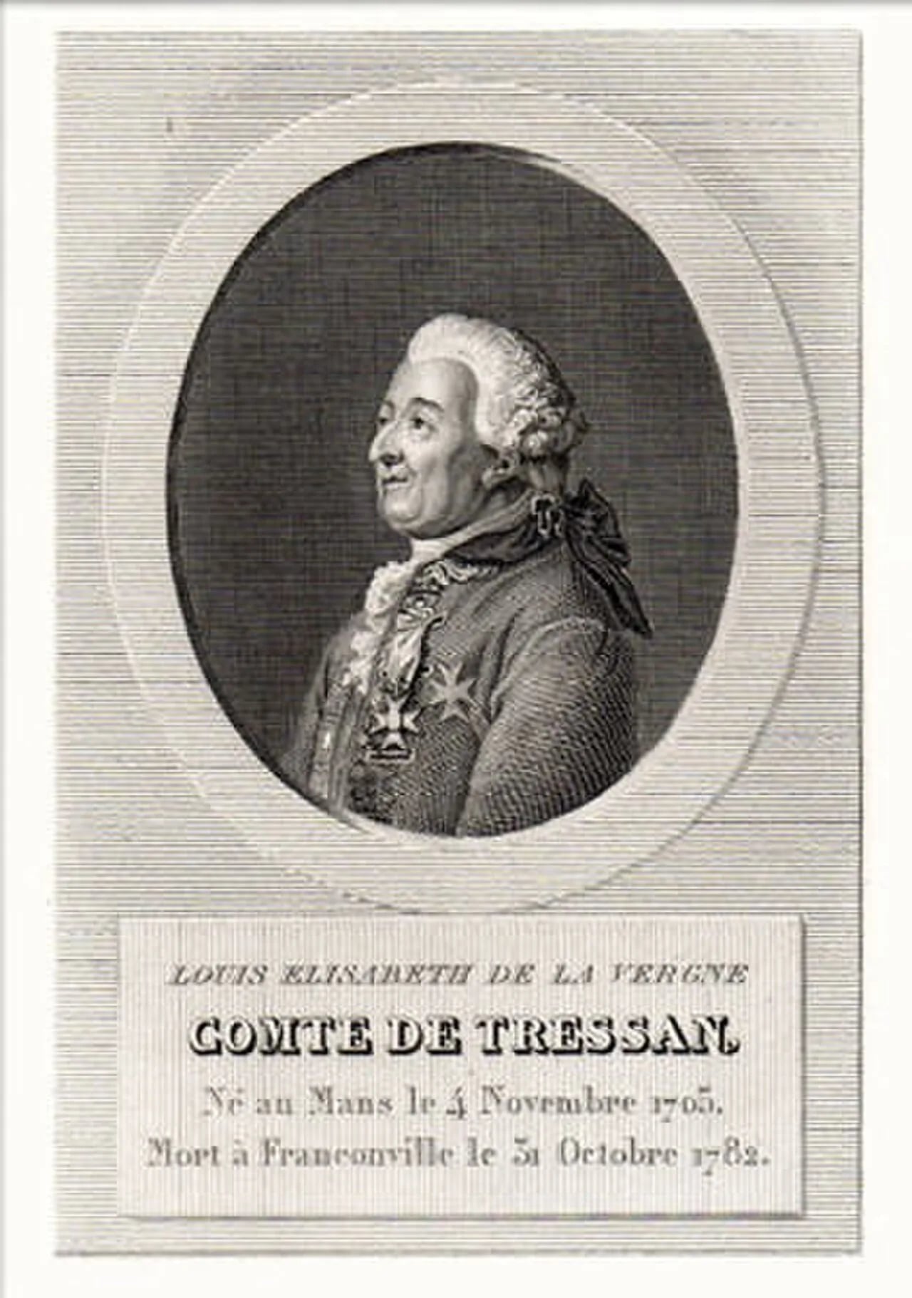 Porträt von Louis-Élisabeth de la Vergne de Tressan (1705–1783) – Gedenkseite