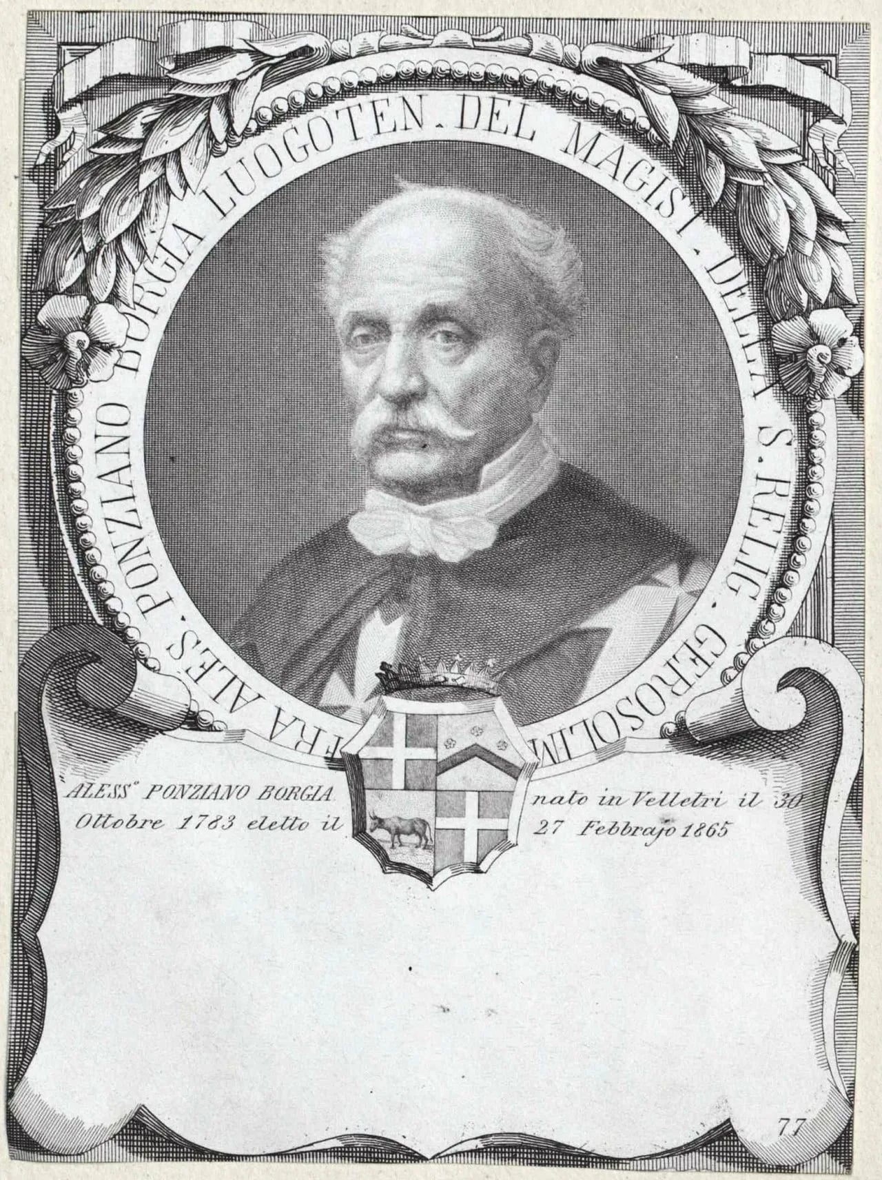 Porträt von Alessandro Borgia (1783–1872) – Gedenkseite
