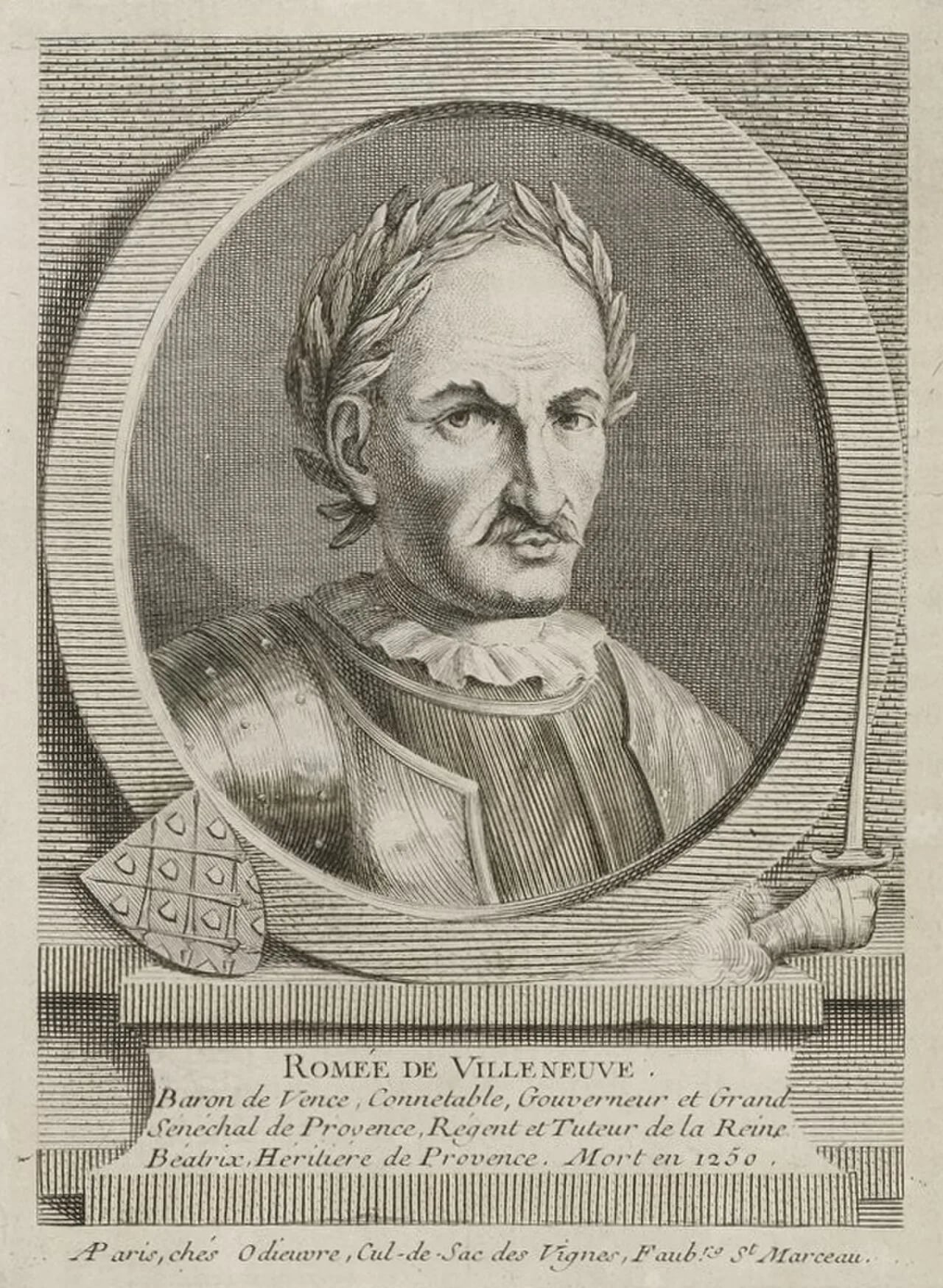 Porträt von Romée de Villeneuve (1170–1250) – Gedenkseite
