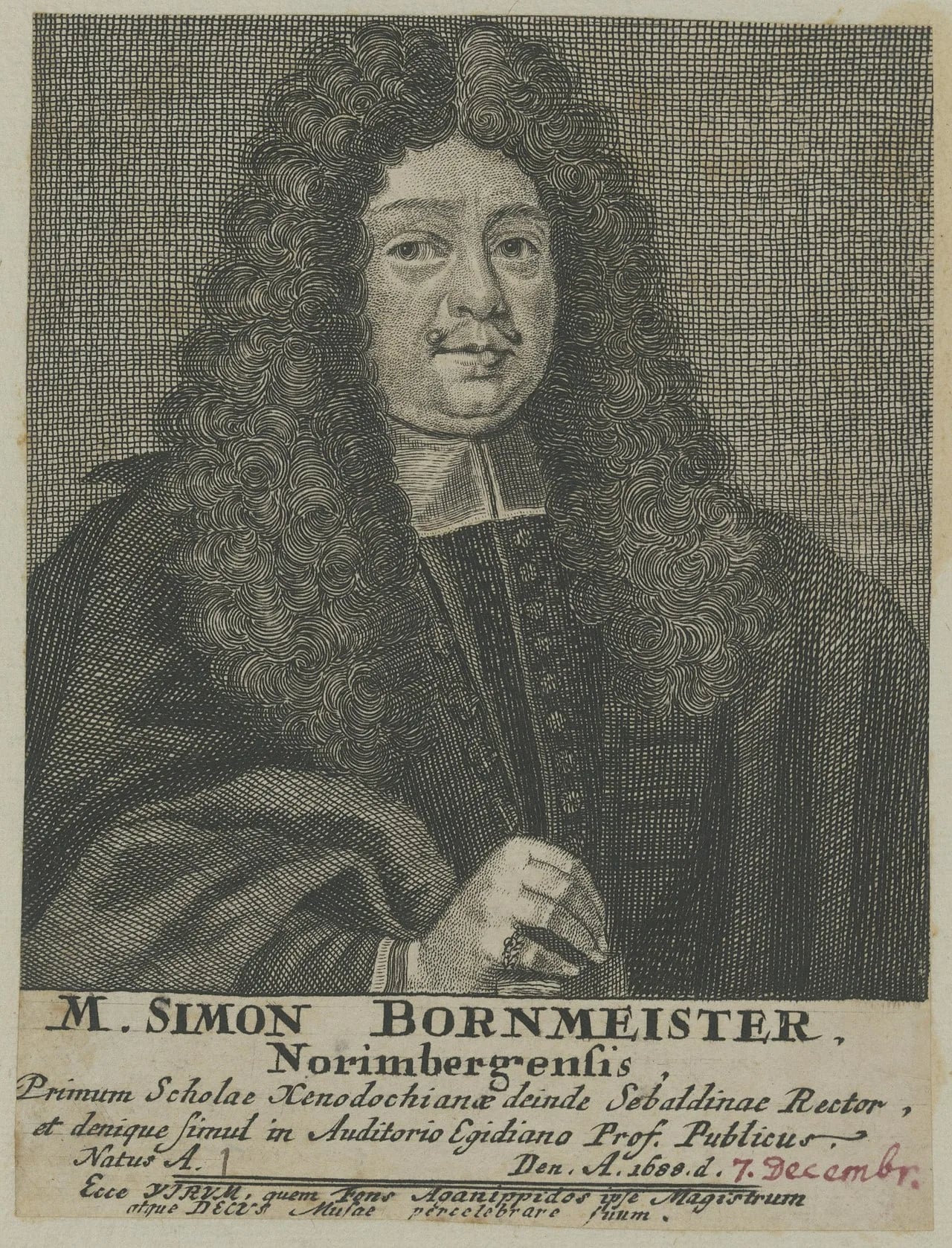 Portrait of Simon Bornmeister (1632–1688) – memorial page