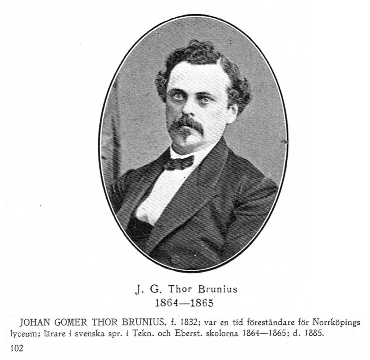 Porträt von Thor Brunius (1832–1885) – Gedenkseite