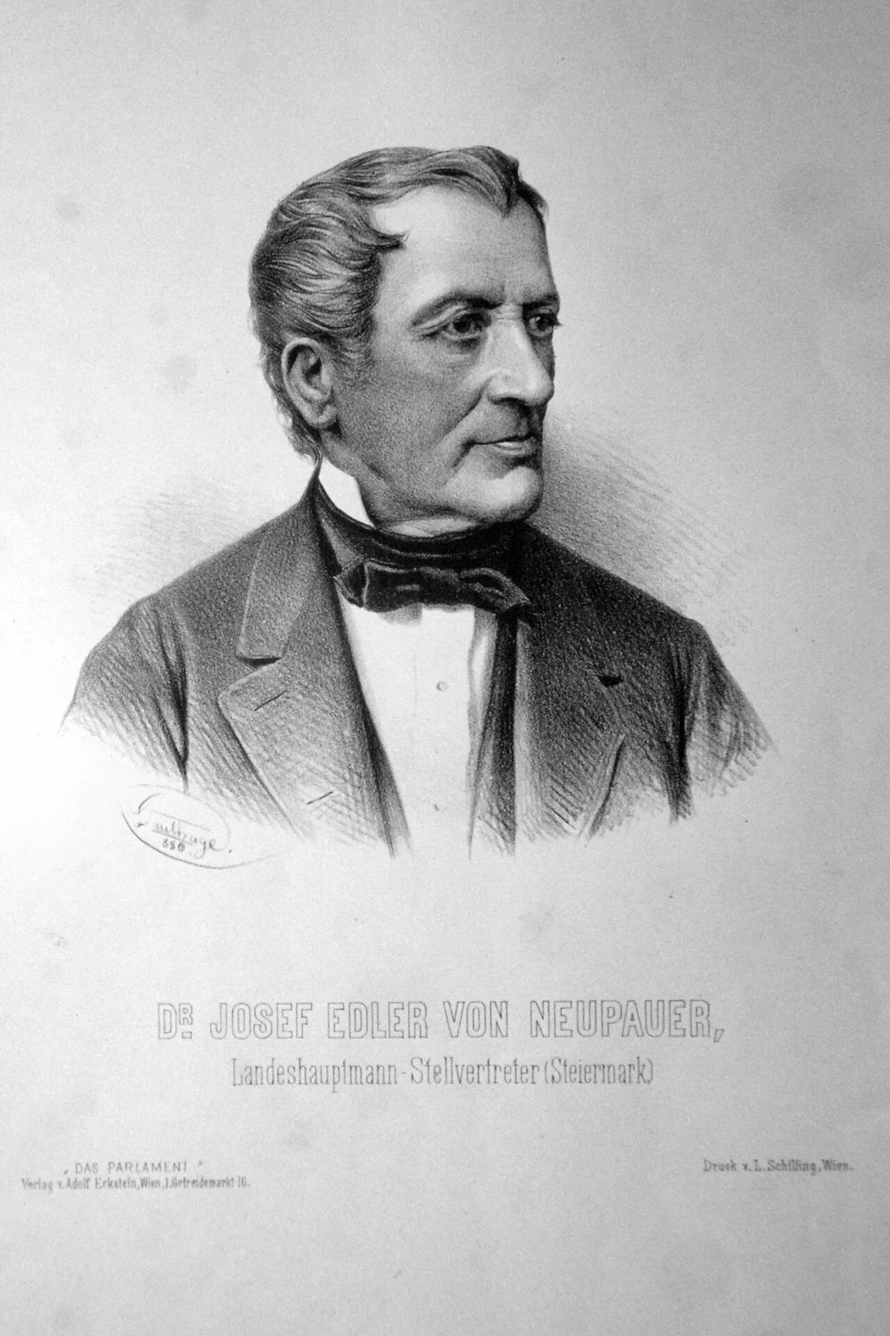 Porträt von Josef von Neupauer (1806–1902) – Gedenkseite