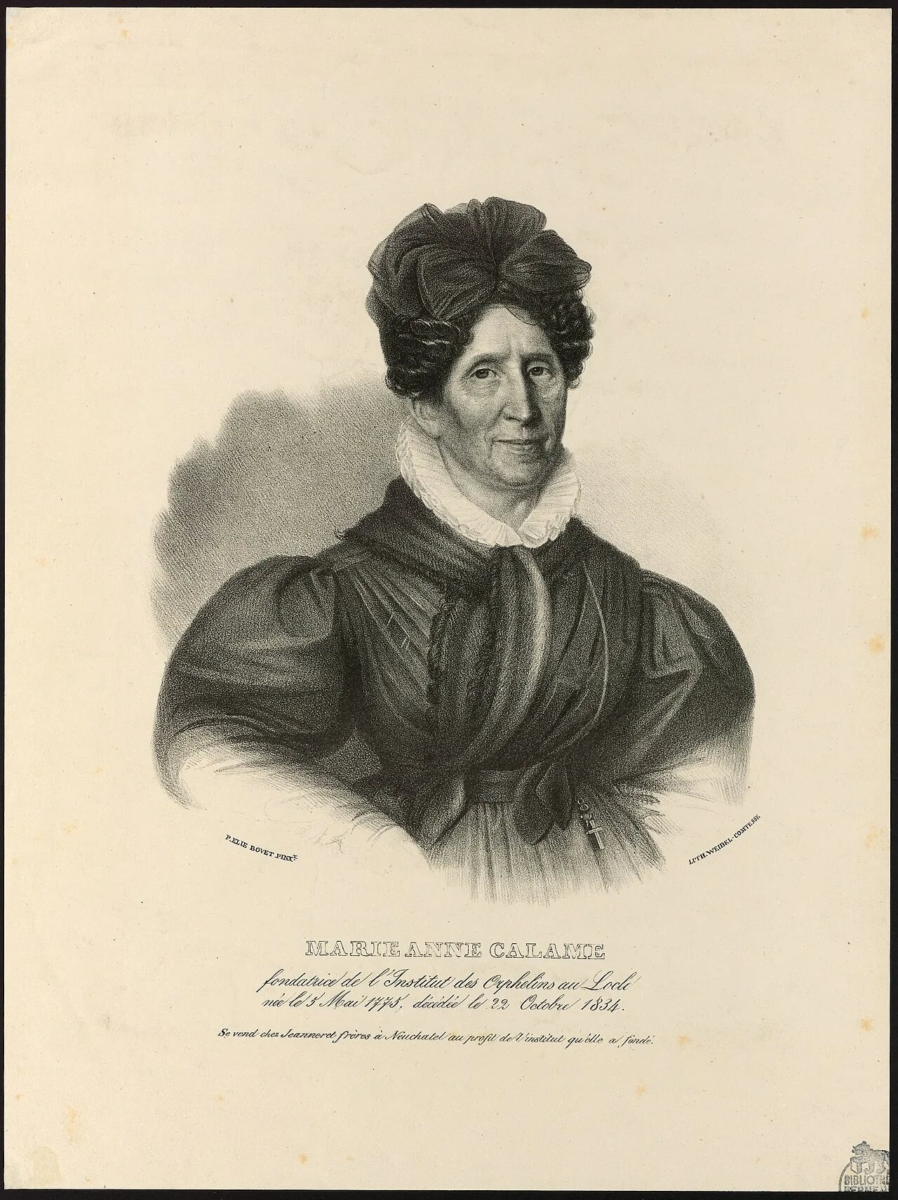 Porträt von Marie-Anne Calame (1775–1834) – Gedenkseite