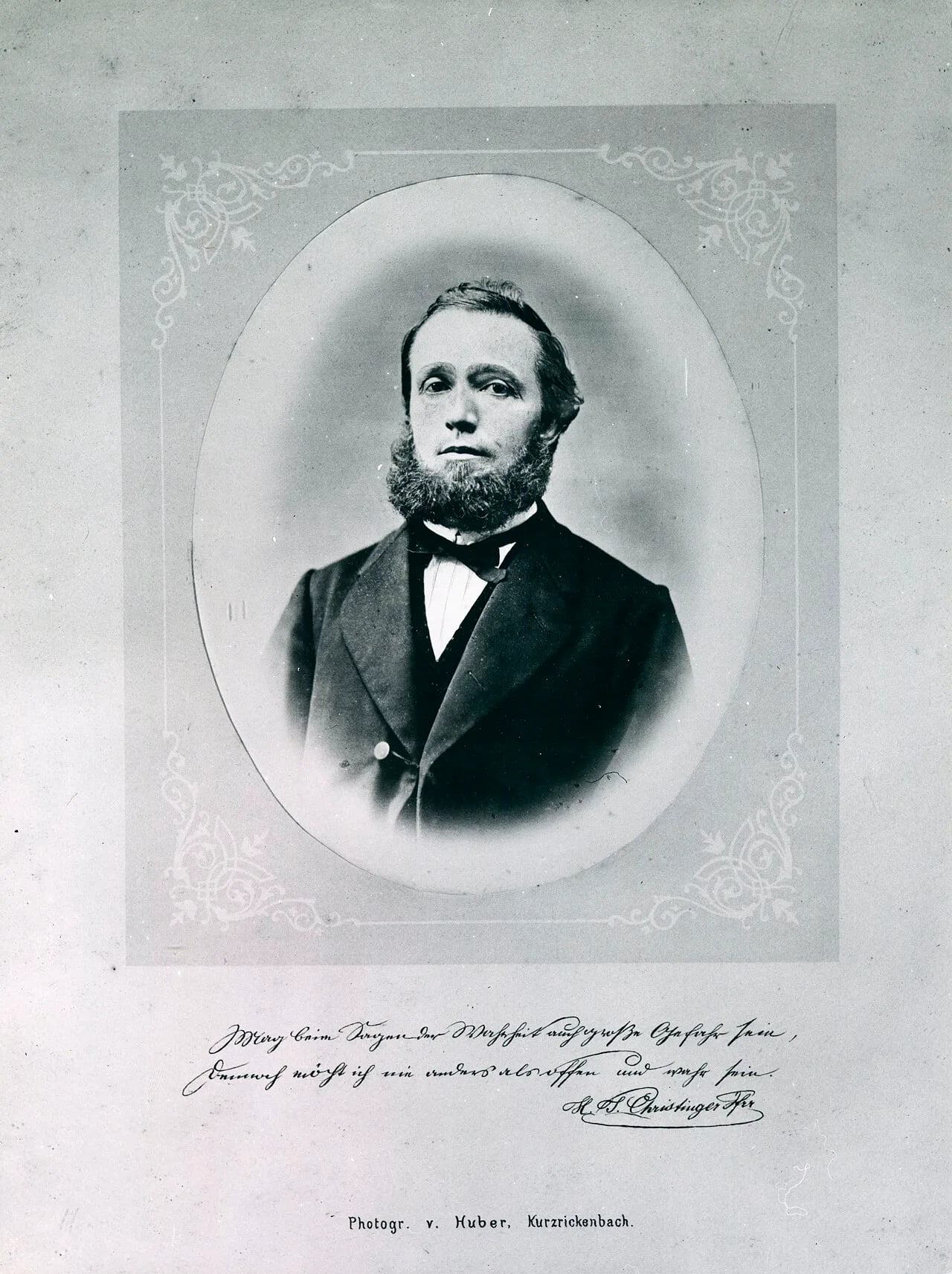 Porträt von Johann Jakob Christinger (1836–1910) – Gedenkseite