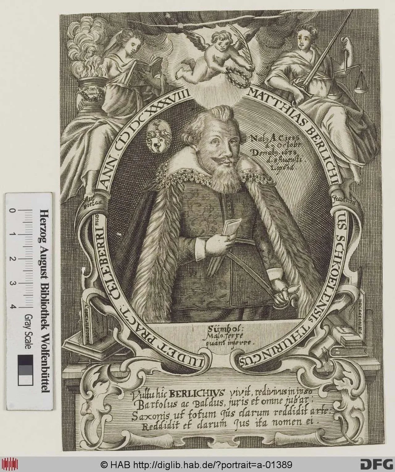 Porträt von Matthias Berlichius (1586–1638) – Gedenkseite