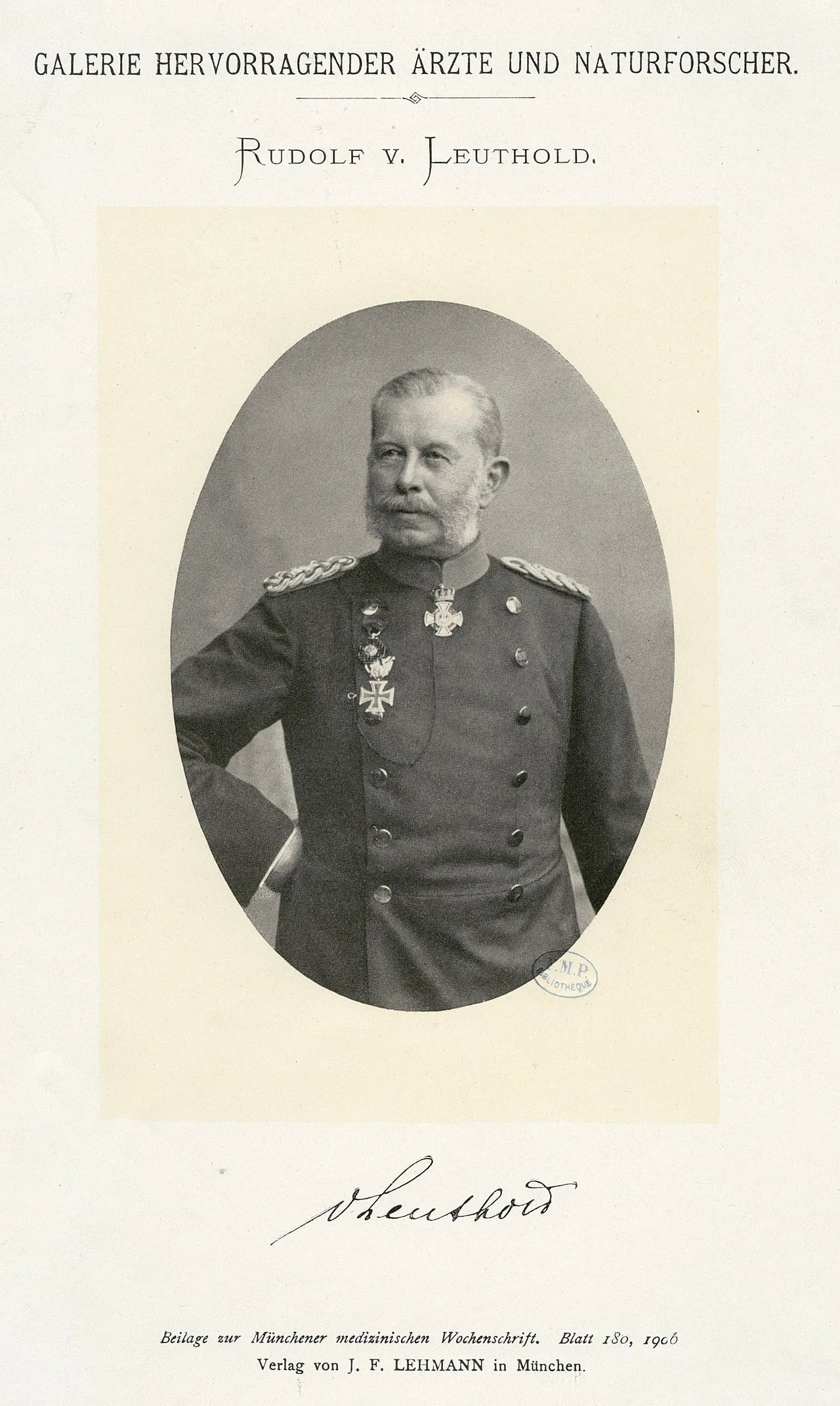 Porträt von Rudolf von Leuthold (1832–1905) – Gedenkseite